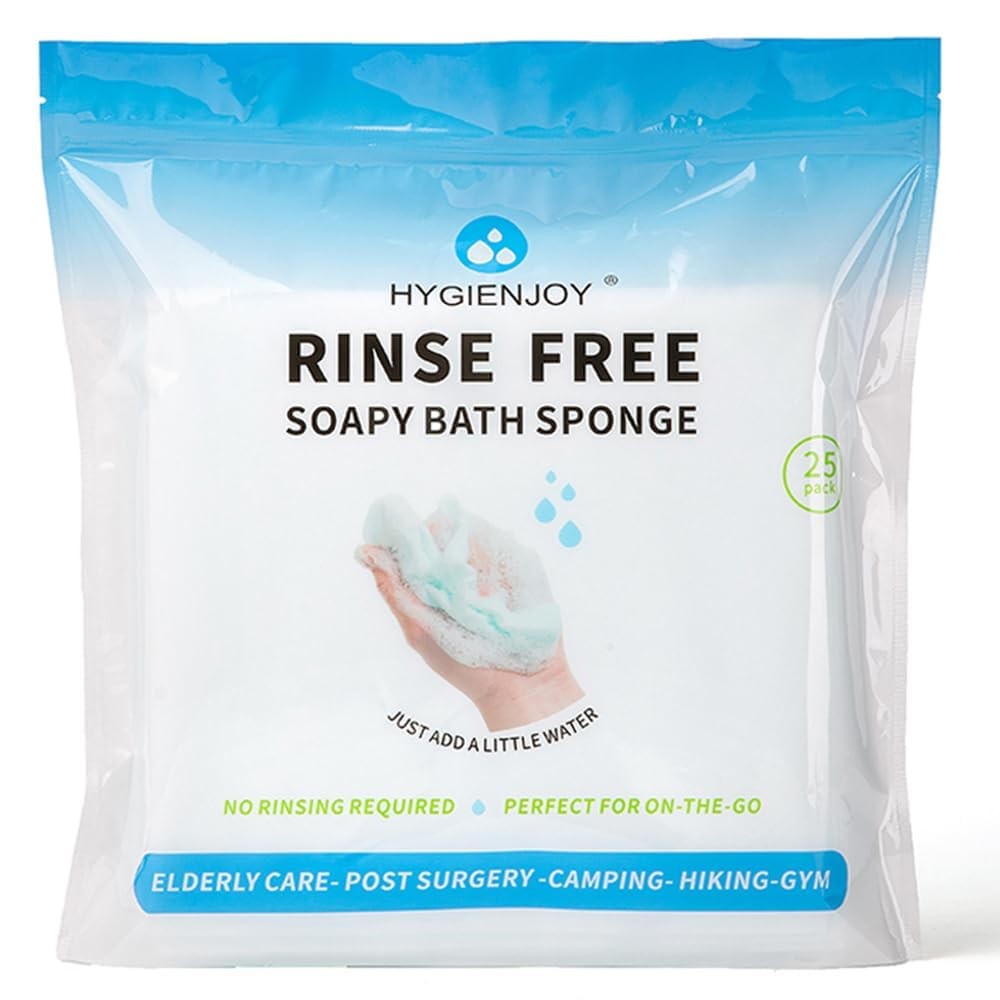 No Rinse Bathing Wipes For Adults Soap Infused Dry Shower 25 Count