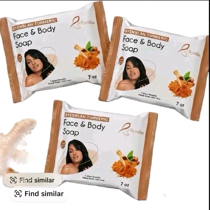 Byenblan 3 PCS Handmade Turmeric Face & Body Soap Bar, Orange, 7 oz