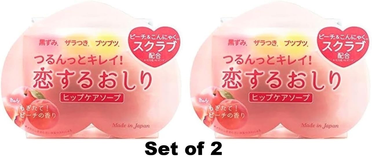 Pelican Koisuru Oshiri Peach Scrub Soap 80g x2 Exfoliating Body Care Japan