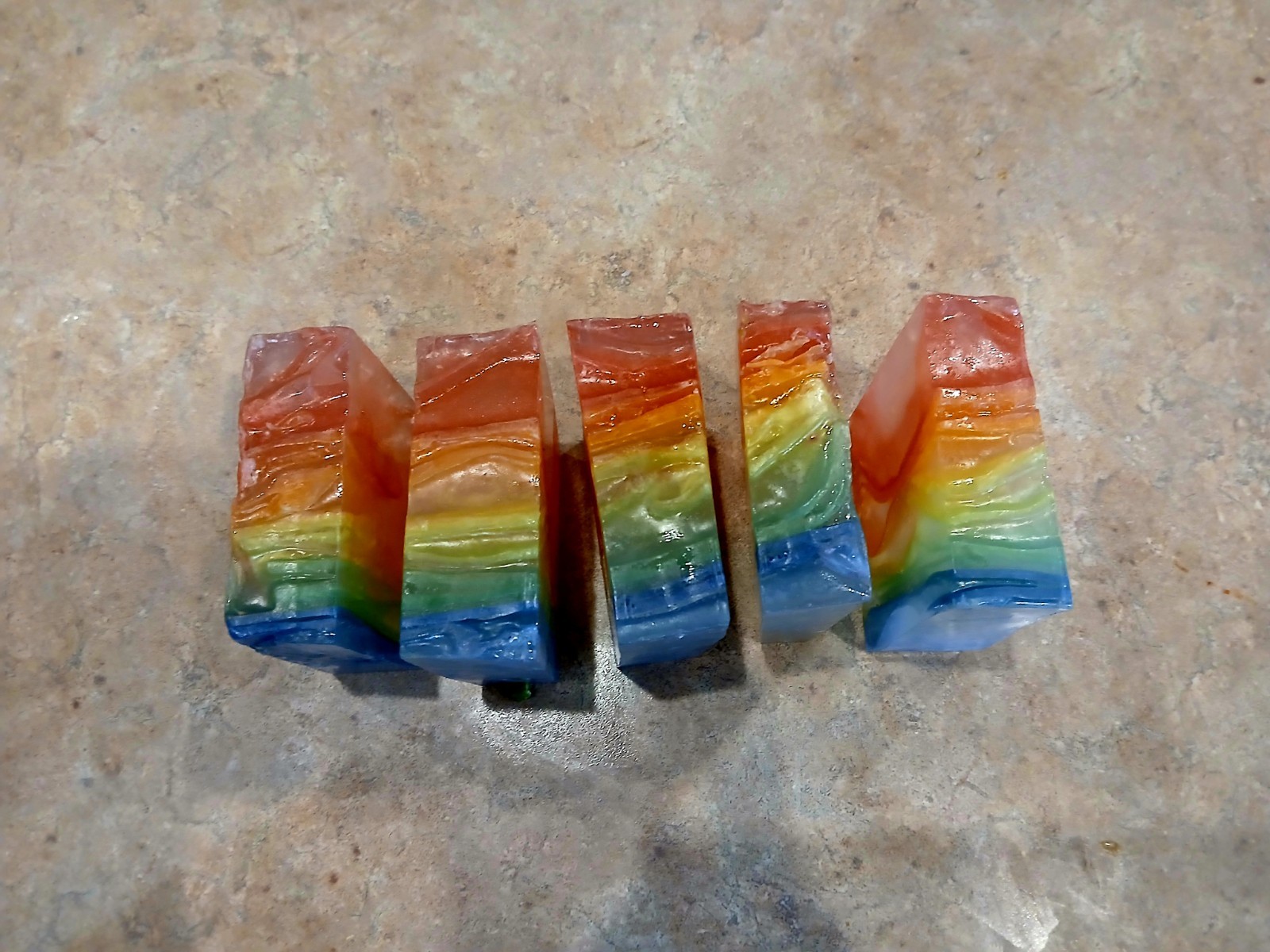 Rainbow Handmade Soap! Scent Is CHRISTMAS SPLENDOR.