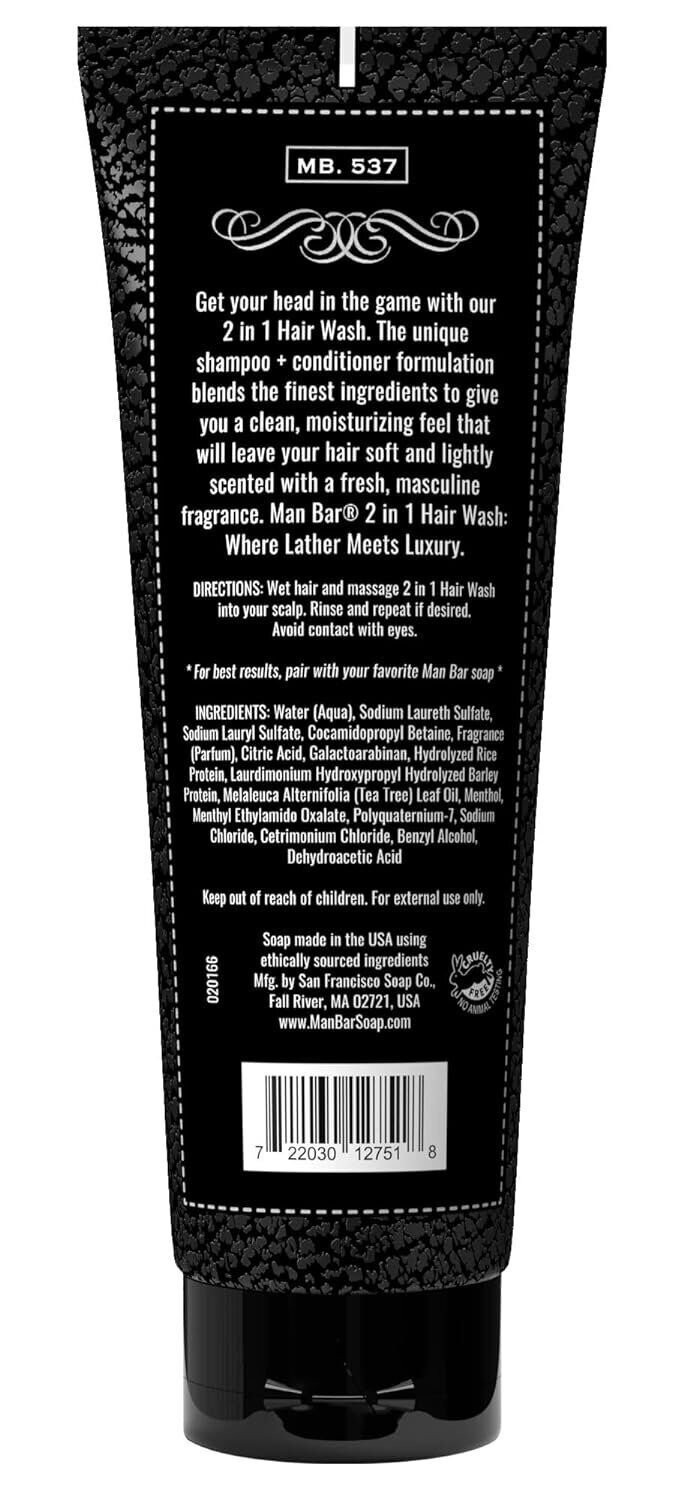SAN FRANCISCO SOAP COMPANY Man Bar 2 IN 1 Hair Wash SPICED TOBACCO – Where…