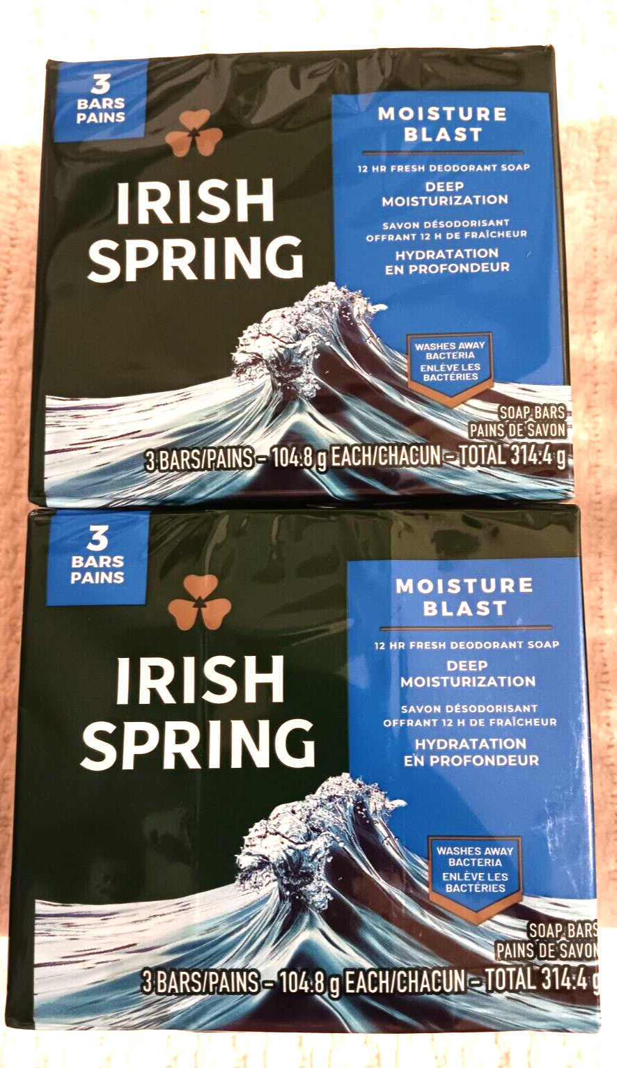 Irish Spring Deodorant Bar Soap Original Lot of 8 Pks 3.75 oz 24 Bars Total
