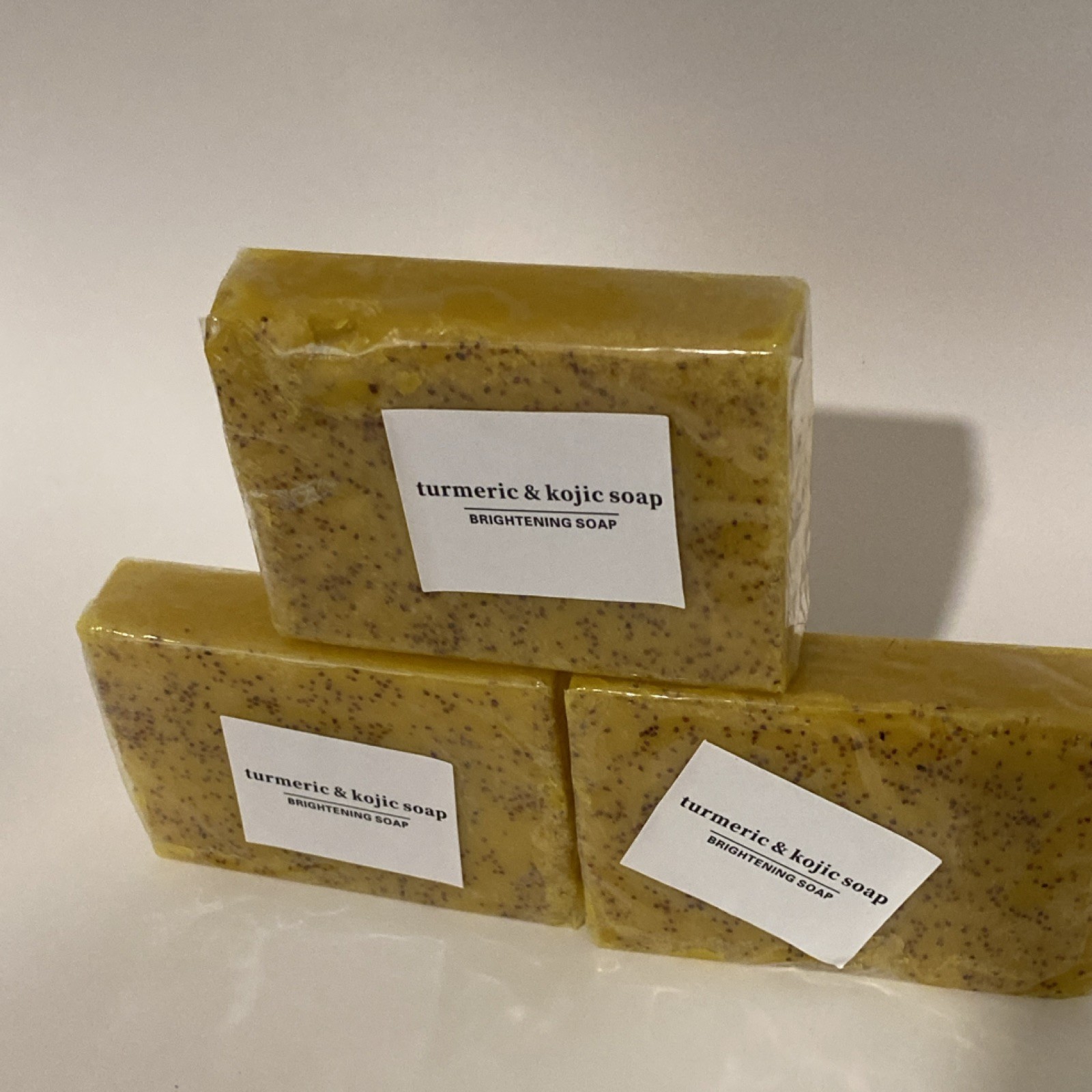 Turmeric Kojic Brightening Soap Bars Pack of 3 Body Face Hands Yellow