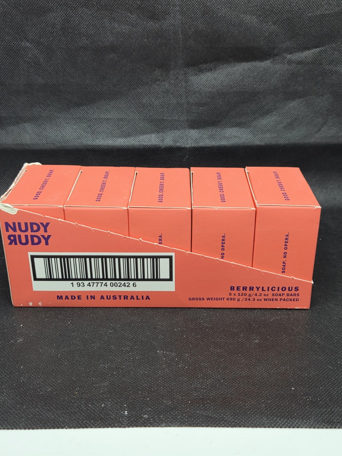 Lot Of 5 Nudy Rudy Berrylicious Soap Shea Butter Cloudberry Extract