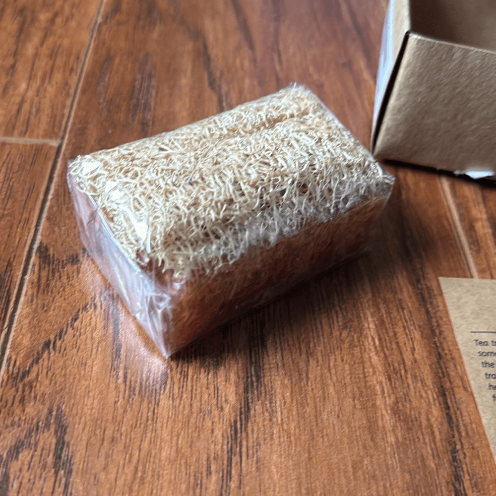 Soap Mama 100% Organic Red Tea Tree Loofah Soap Bar Natural Exfoliating Body