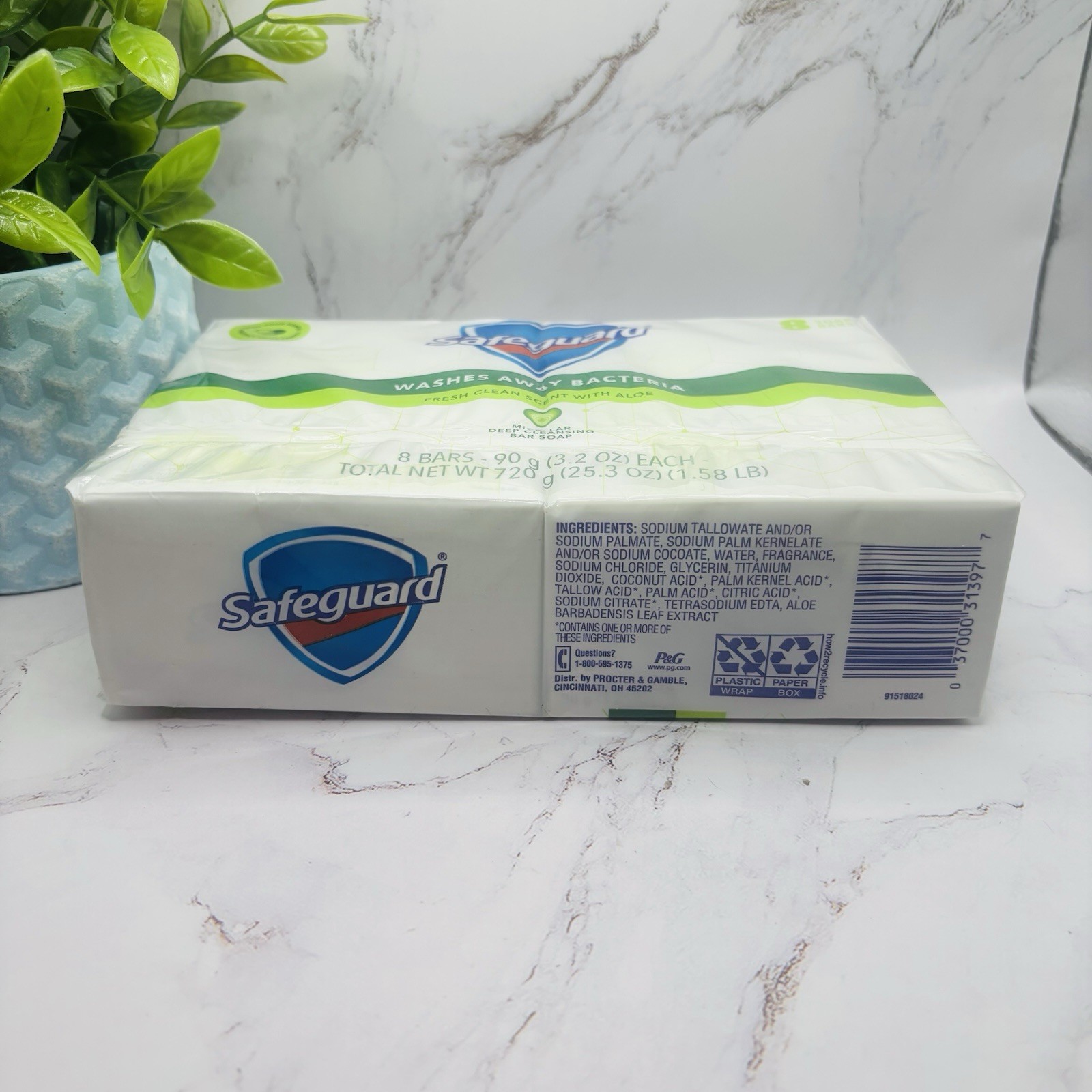 Safeguard Bar Soap Fresh Clean Scent with Aloe 8pk 4oz Bars Bath Body Sealed