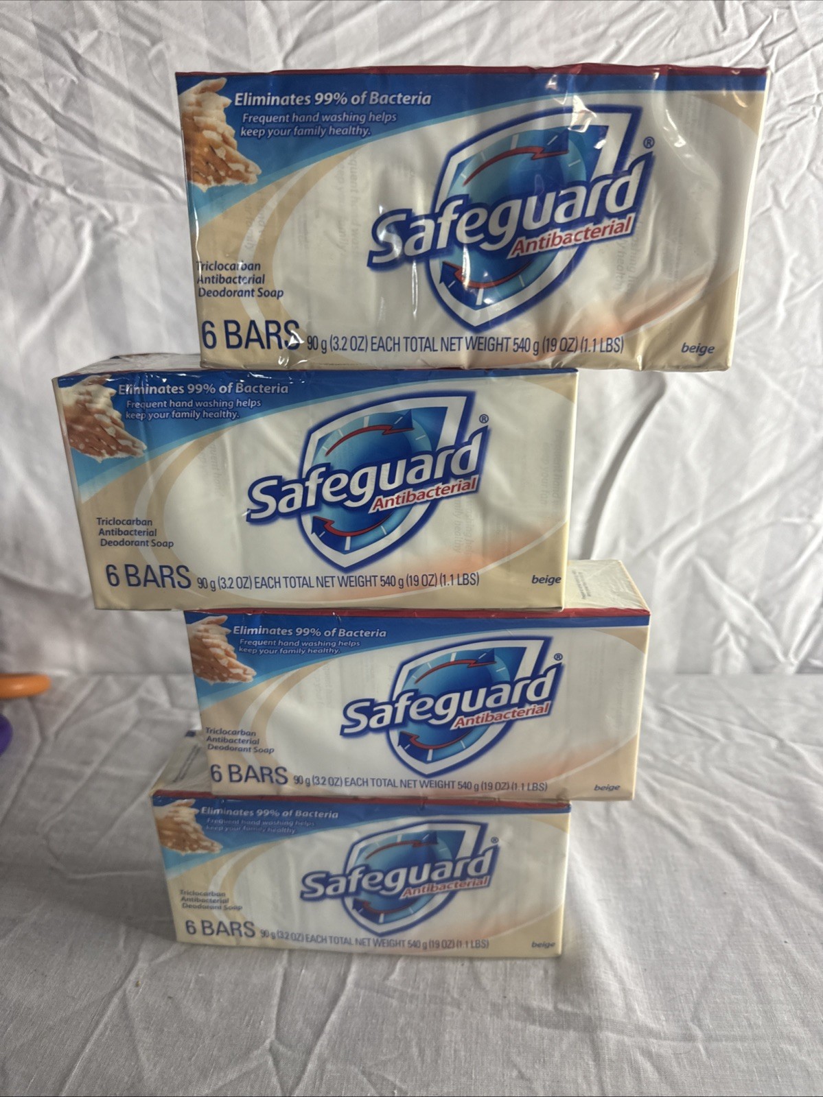 6 Pack (4) Safeguard Antibacterial Soap Bars 3.2oz Washes Away Bacteria ~ NEW