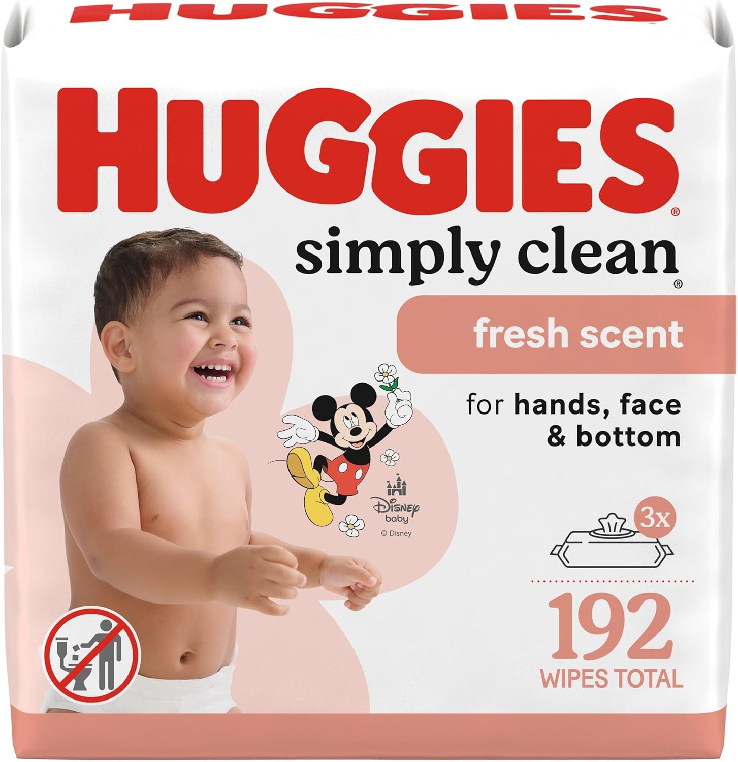 Huggies Simply Clean Fresh Scent Baby Wipes, 3 Flip-Top 64 Count (Pack of 3)