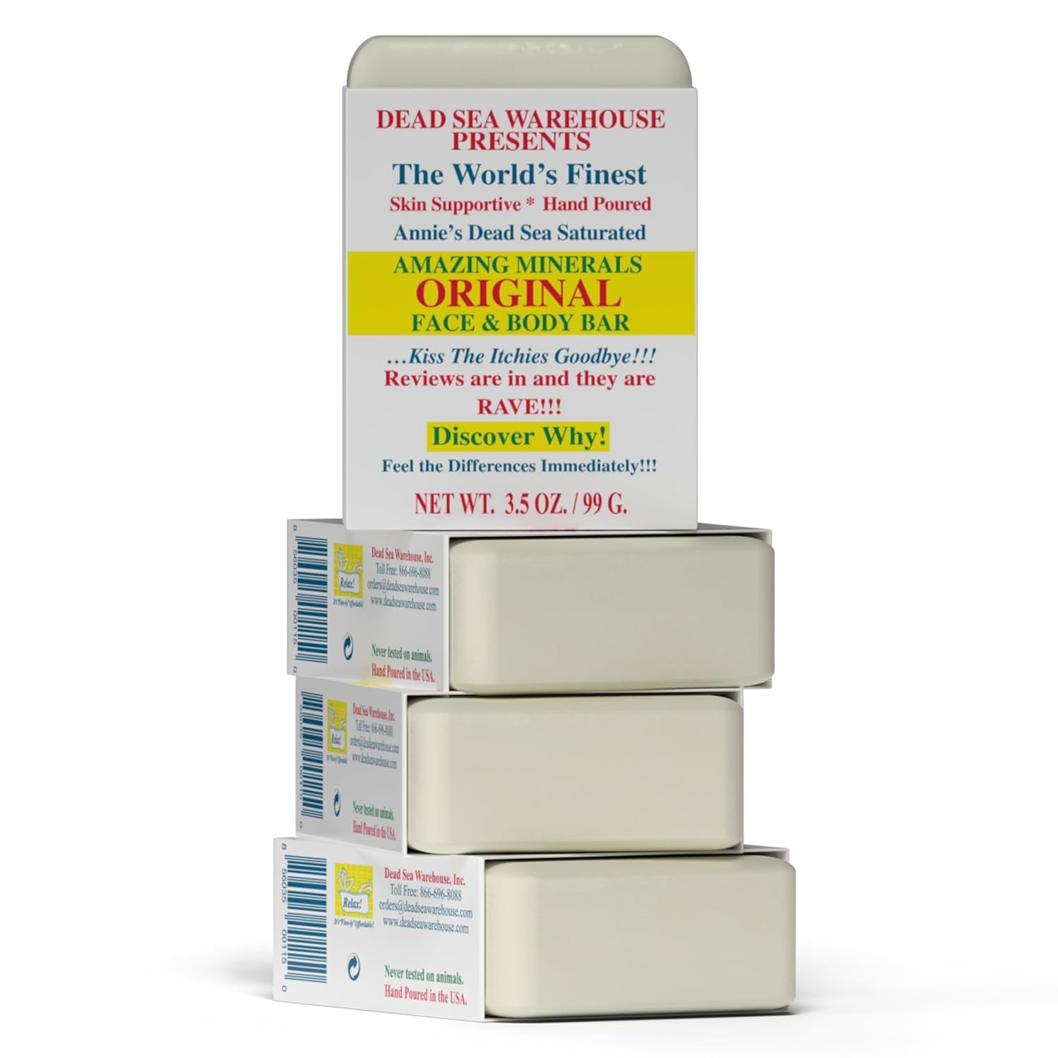 Dead Sea Warehouse – Dead Sea Salt Soap Bar – Original Face & Body Bar – Hydrati