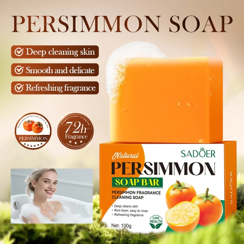 Persimmon Soap Bar for Body Odor Control, Natural Deodorant Body Bar Soap Unisex