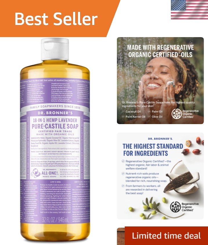 All-Natural Lavender Body Wash – Concentrated Castile Soap for Hands & Face
