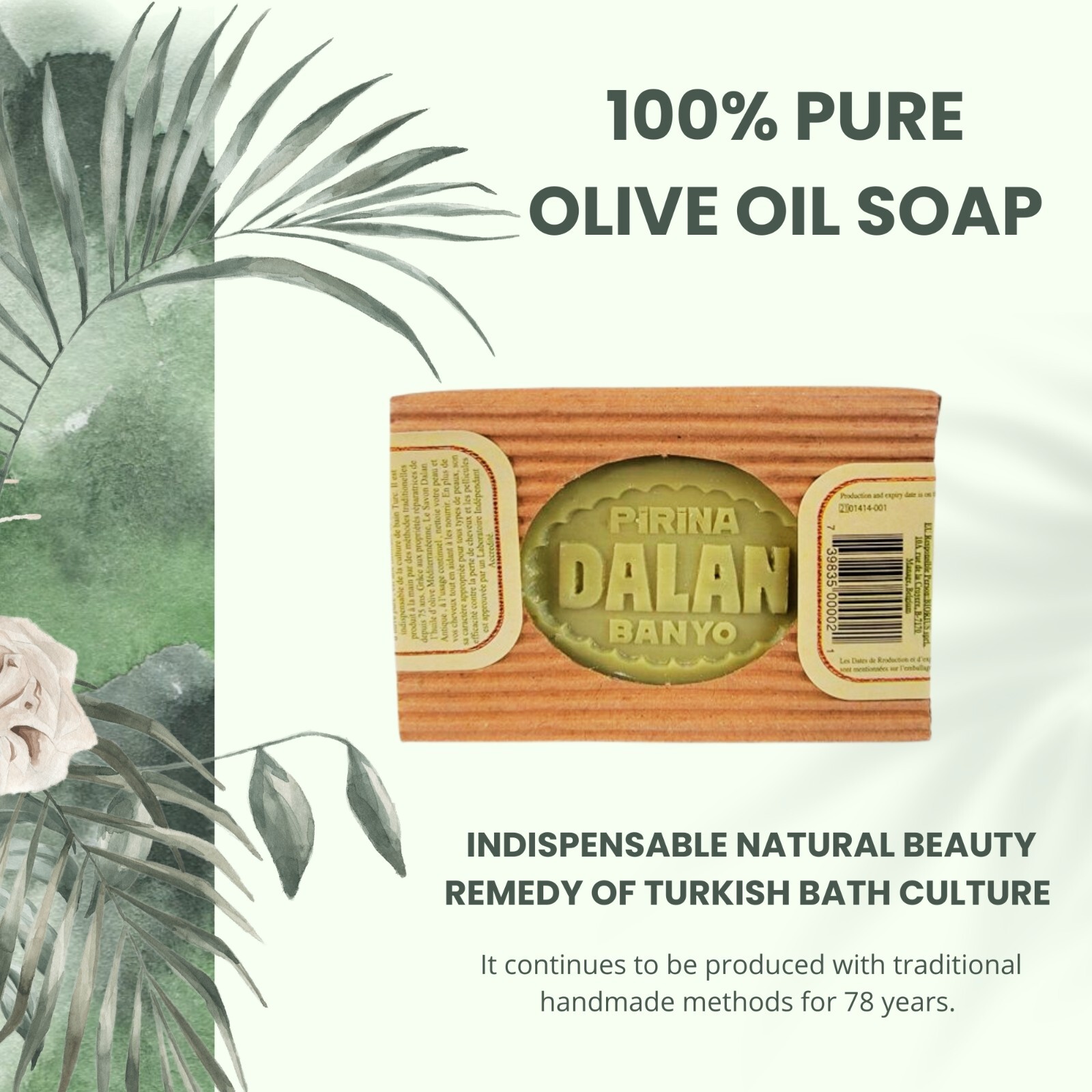 Dalan Antique Olive Oil Bar Soap 100% Natural 170 gr (1-3-6-16-36- Pack)