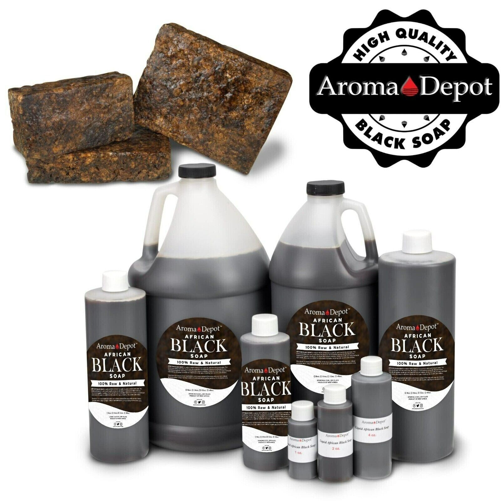 Black Soap Liquid Half Gallon African Soap Natural Wash Face Body Hair Shampoo