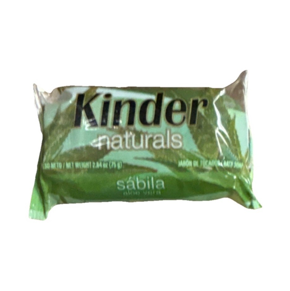 Kinder All Natural Aloe Vera Green Body Bar Soap Unisex Kids Men Women 2.84 oz