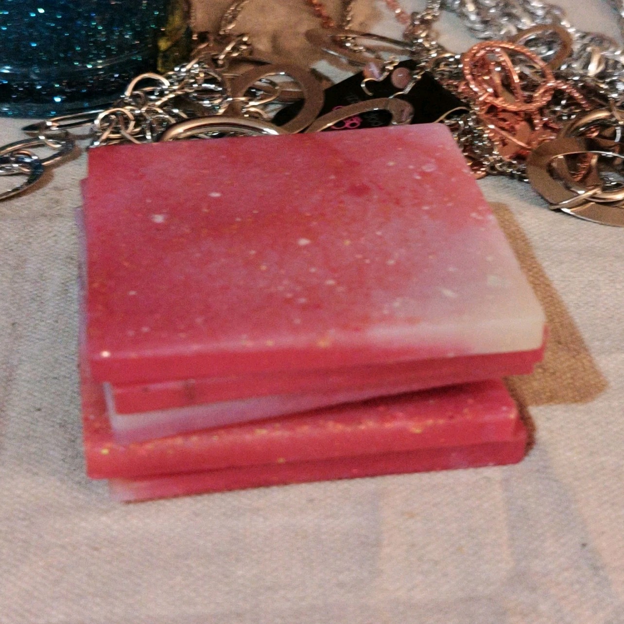 Pink & White Layered Rectangular Body Bar Soap for Women & Men Hands Body