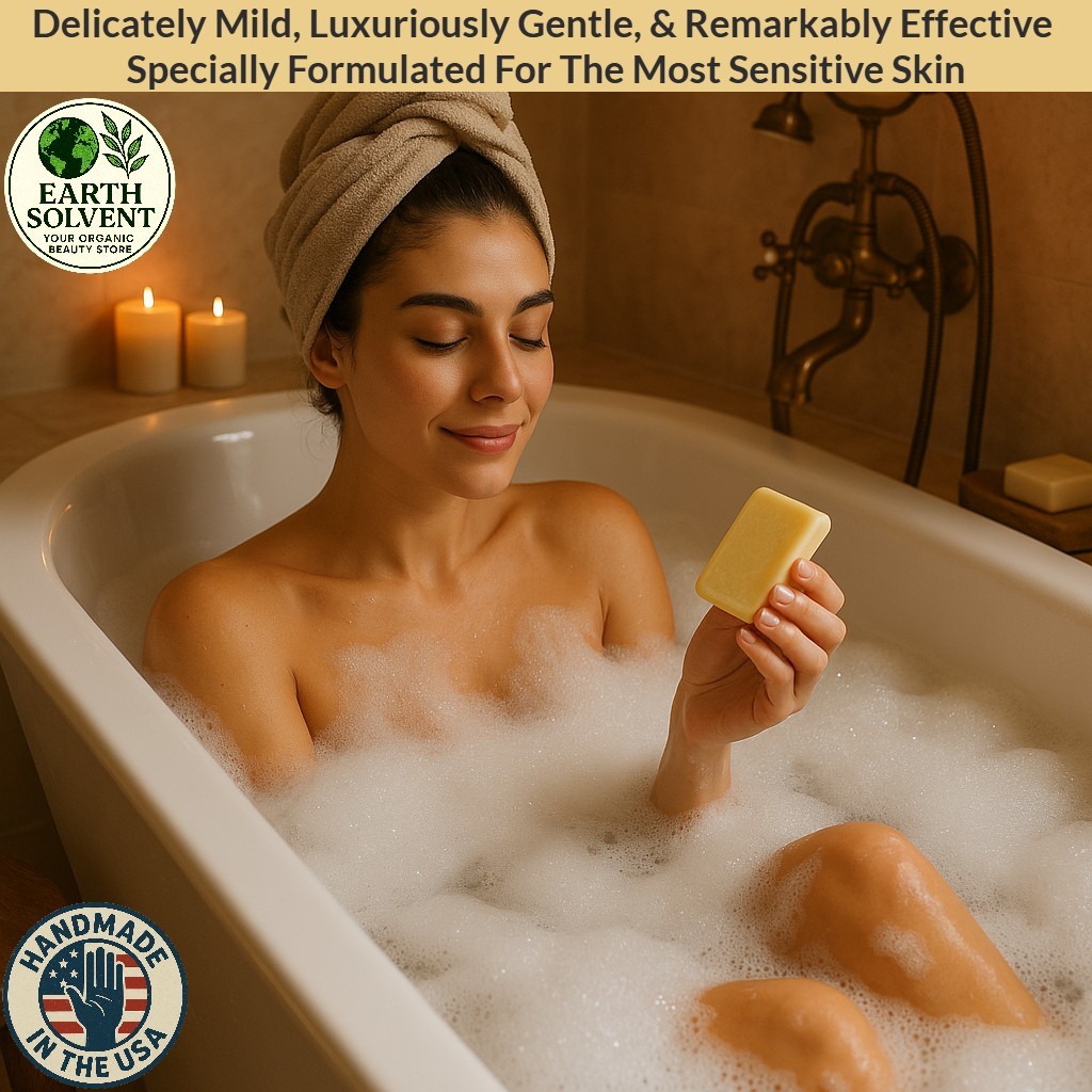 Earth Solvent Natural Organic Handmade Soap For Face & Body Mild Soap Bar 5oz