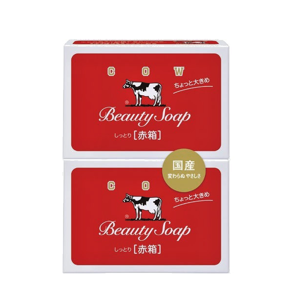 Cow Beauty Soap Red 125ｇ×2 Bars Set – Made in Japan – Moisturizing Type