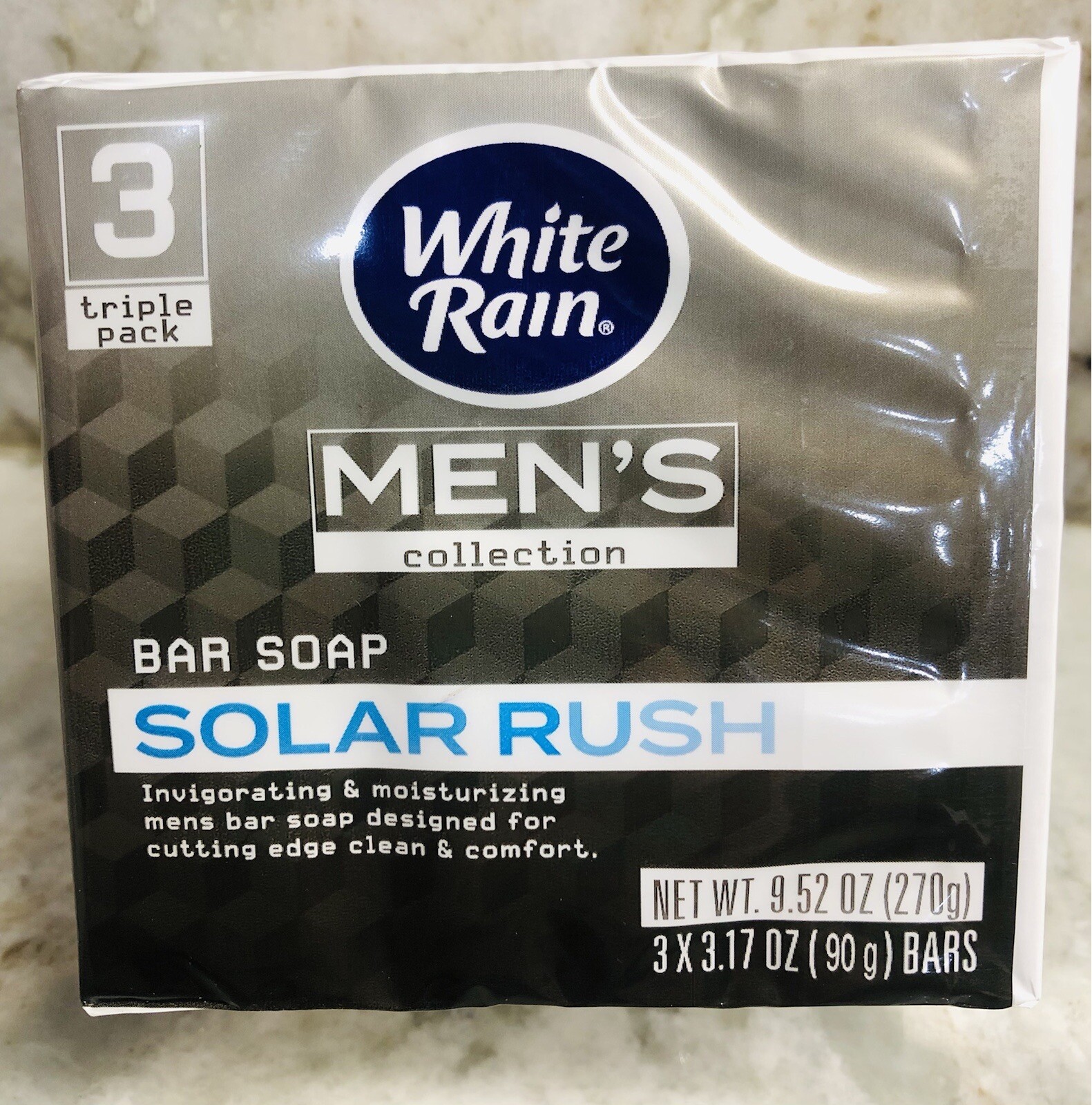 White Rain Men’s Collection Solar Rush Bar Soap-1pl 3pcs- 3.17oz(90g)Bars-NEW