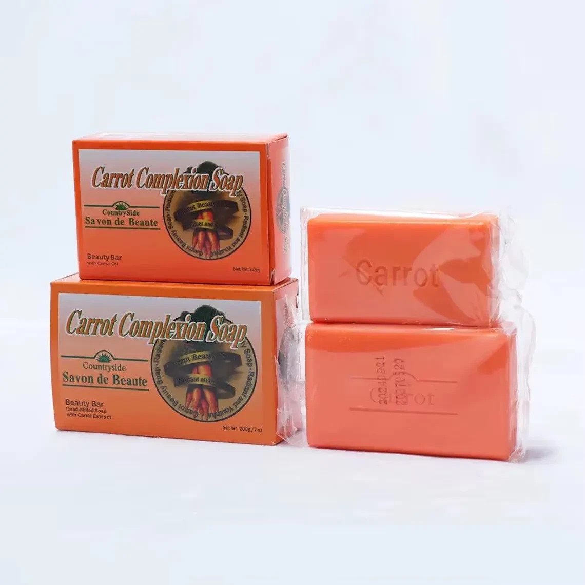 12 Bars Carrot Complexion Soap Beauty Bar -125g FREE SHIPPING