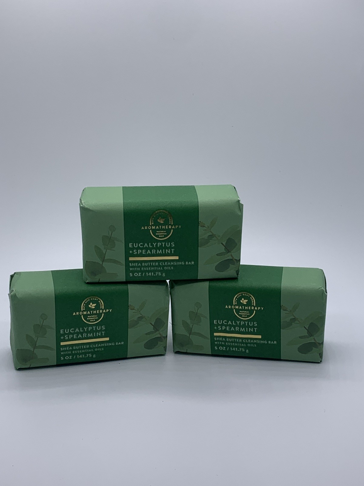 Bath Body Works Aromatherapy Eucalyptus Spearmint Shea Butter Cleansing Bar X3 N