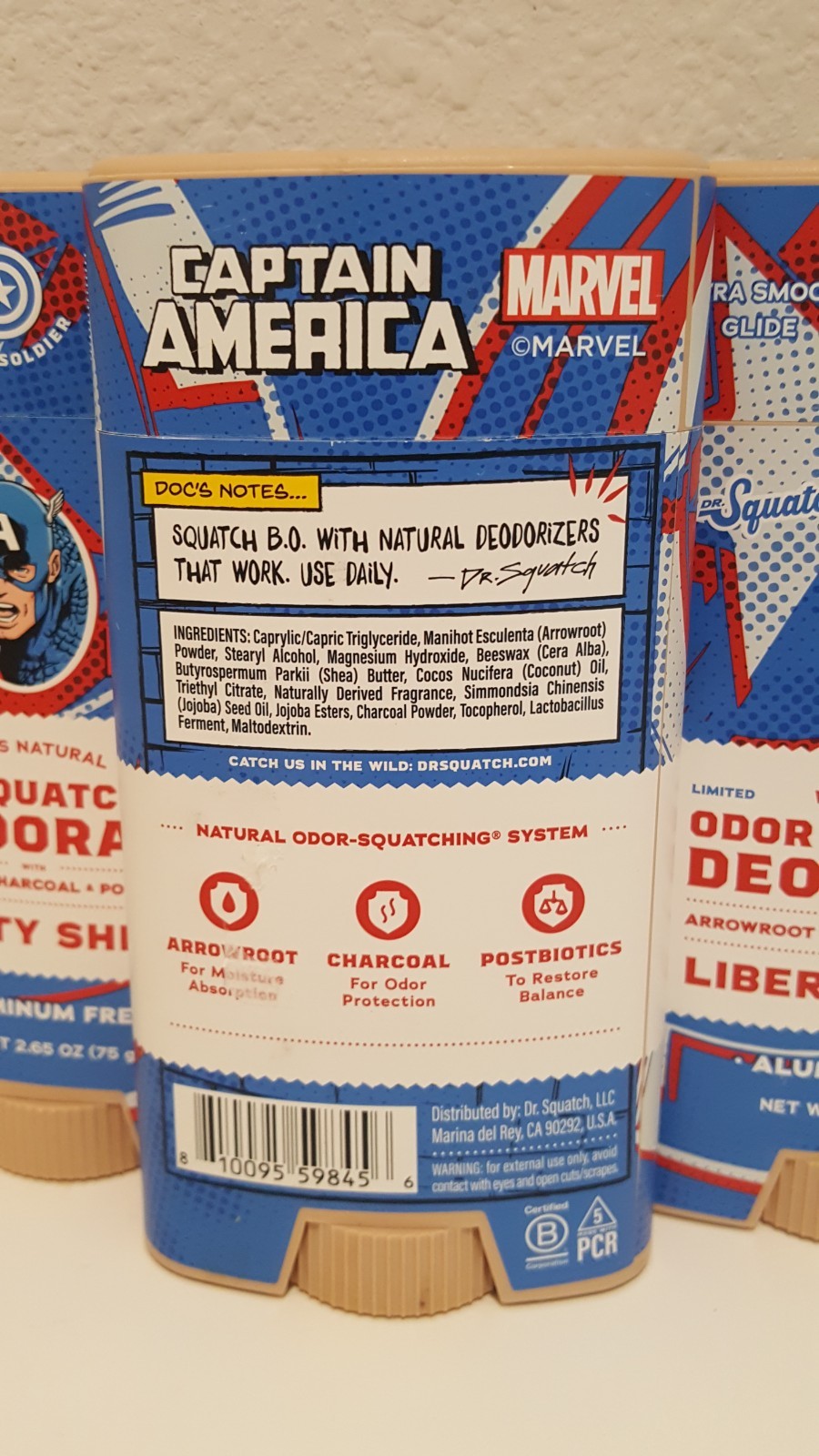 5 Pack – DR. Squatch Men’s CAP. MERICA Edition Deodorant 2.65 fl oz – Soap 5oz