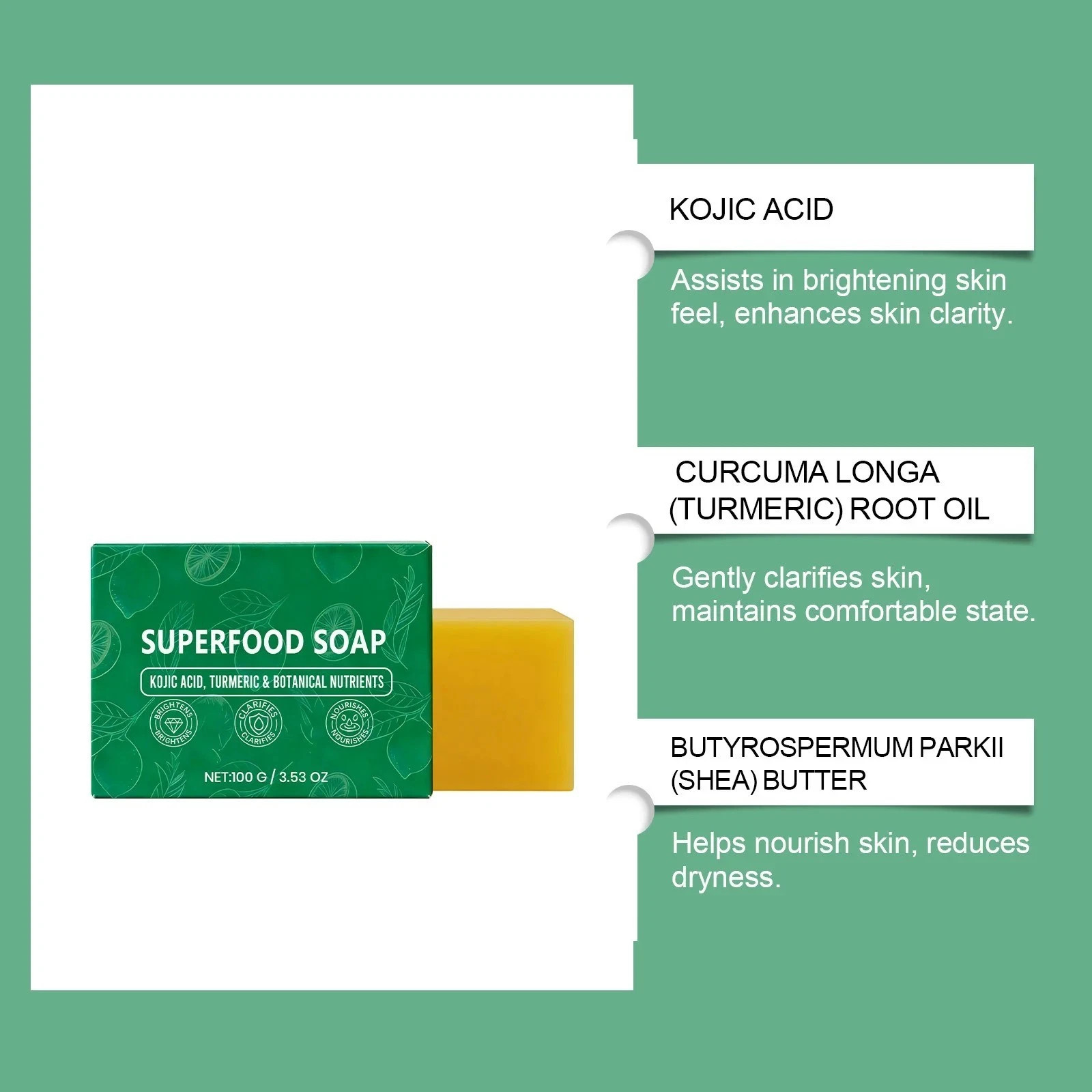 Stem And Soul Superfood Soap, Upgraded Stem & Soul Turmeric Lemon SoapBar