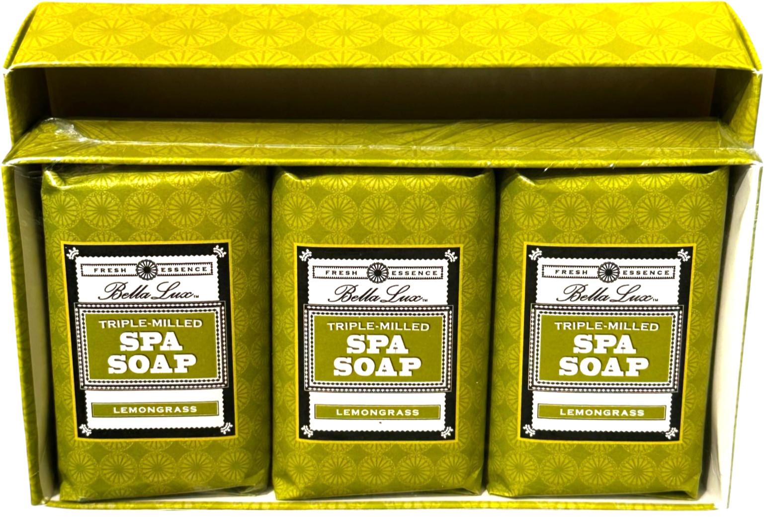Bella Lux Spa Soap Lemongrass Vegetable Triple Milled 3 Bars in Box READ