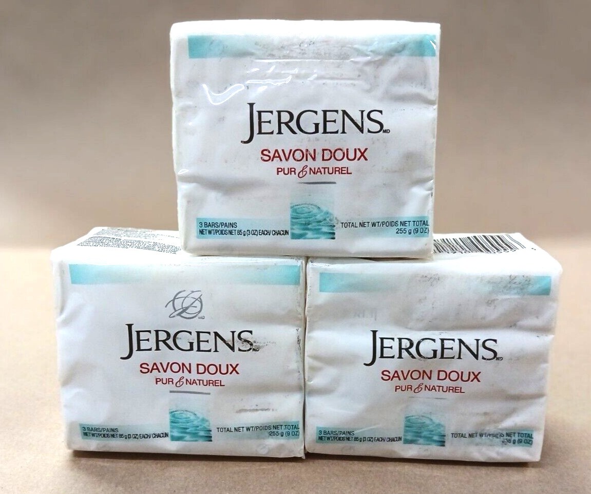 Jergens Mild Bar Soap 3 Bars 3 Oz (Pack of 9 Bars) FREE SHIPPING!