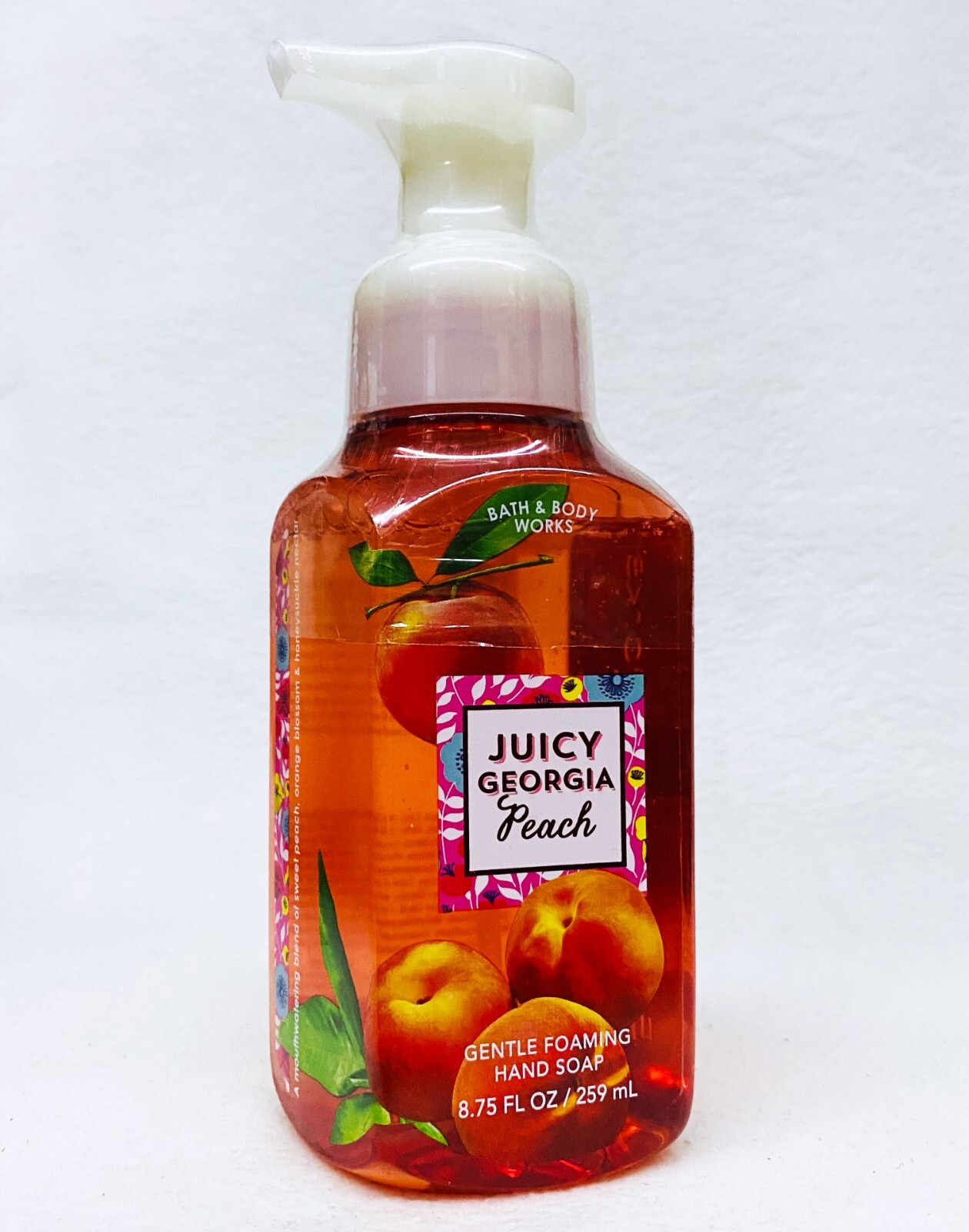1 Bath Body Works JUICY GEORGIA PEACH Gentle Foaming Hand Soap Wash 8.75 oz