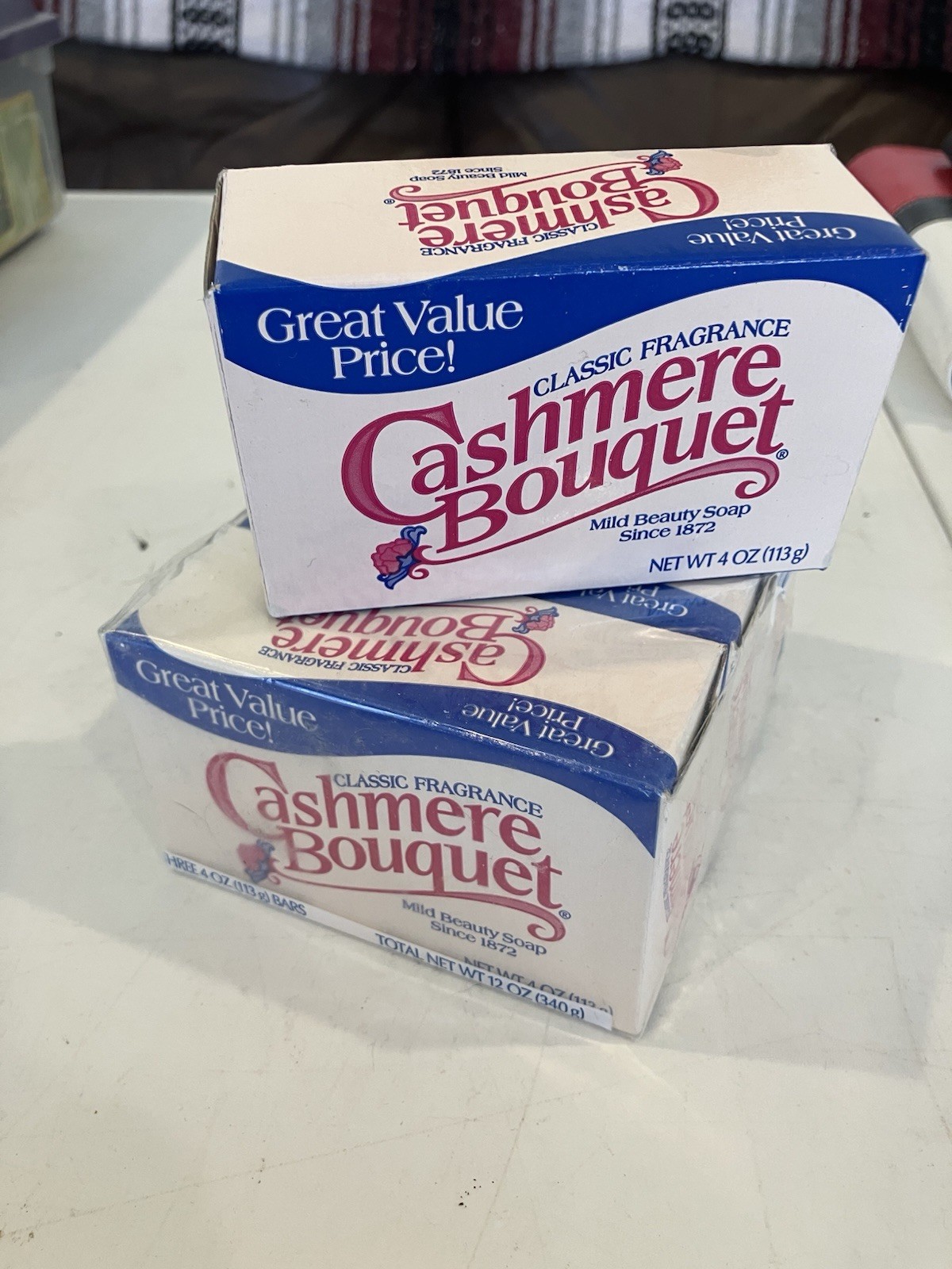 4 NEW Vintage Cashmere Bouquet Mild Beauty Soap 4oz Bar Classic Fragrance