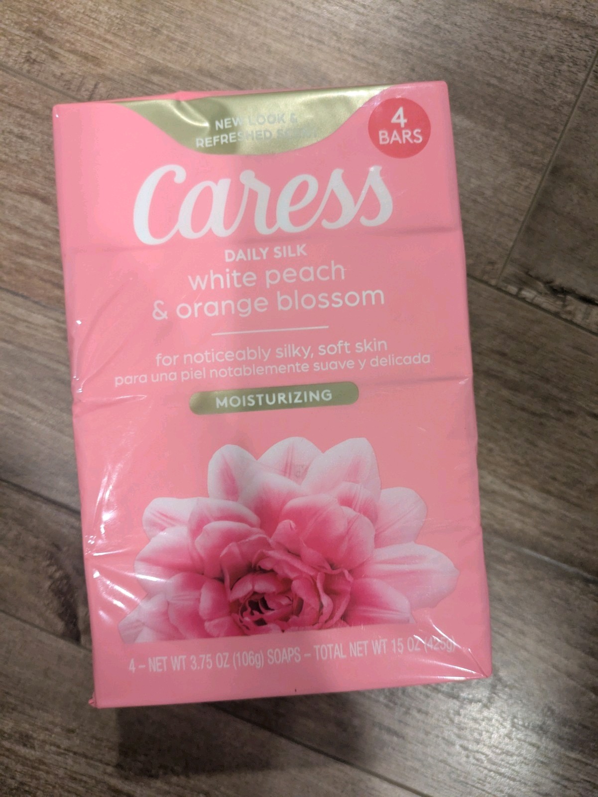 Caress Daily Silk Floral Essence Of 4 Bars White Peach & Orange Blossom