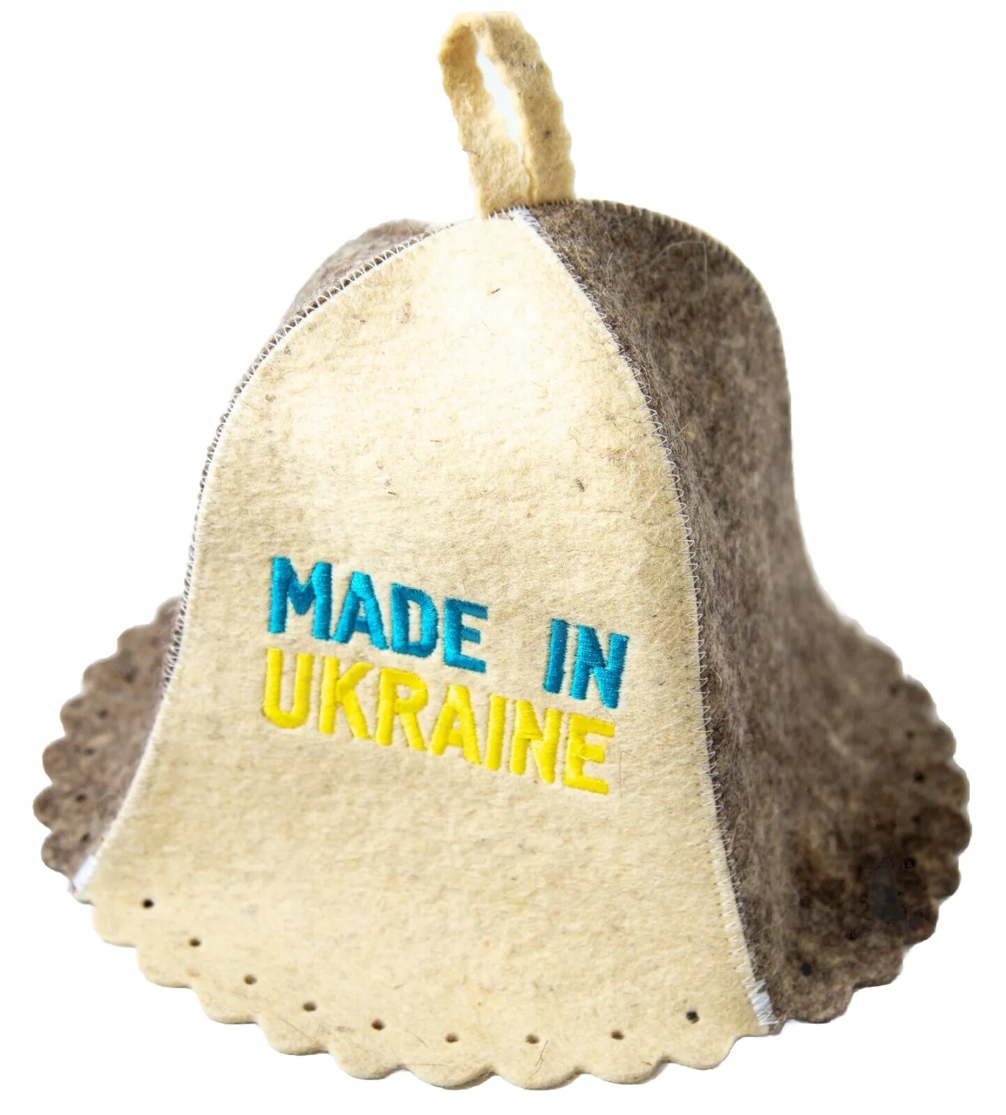 Felted Cap Felt Hat for Sauna Patriot Made in Ukraine Blue Yellow Banya Wool