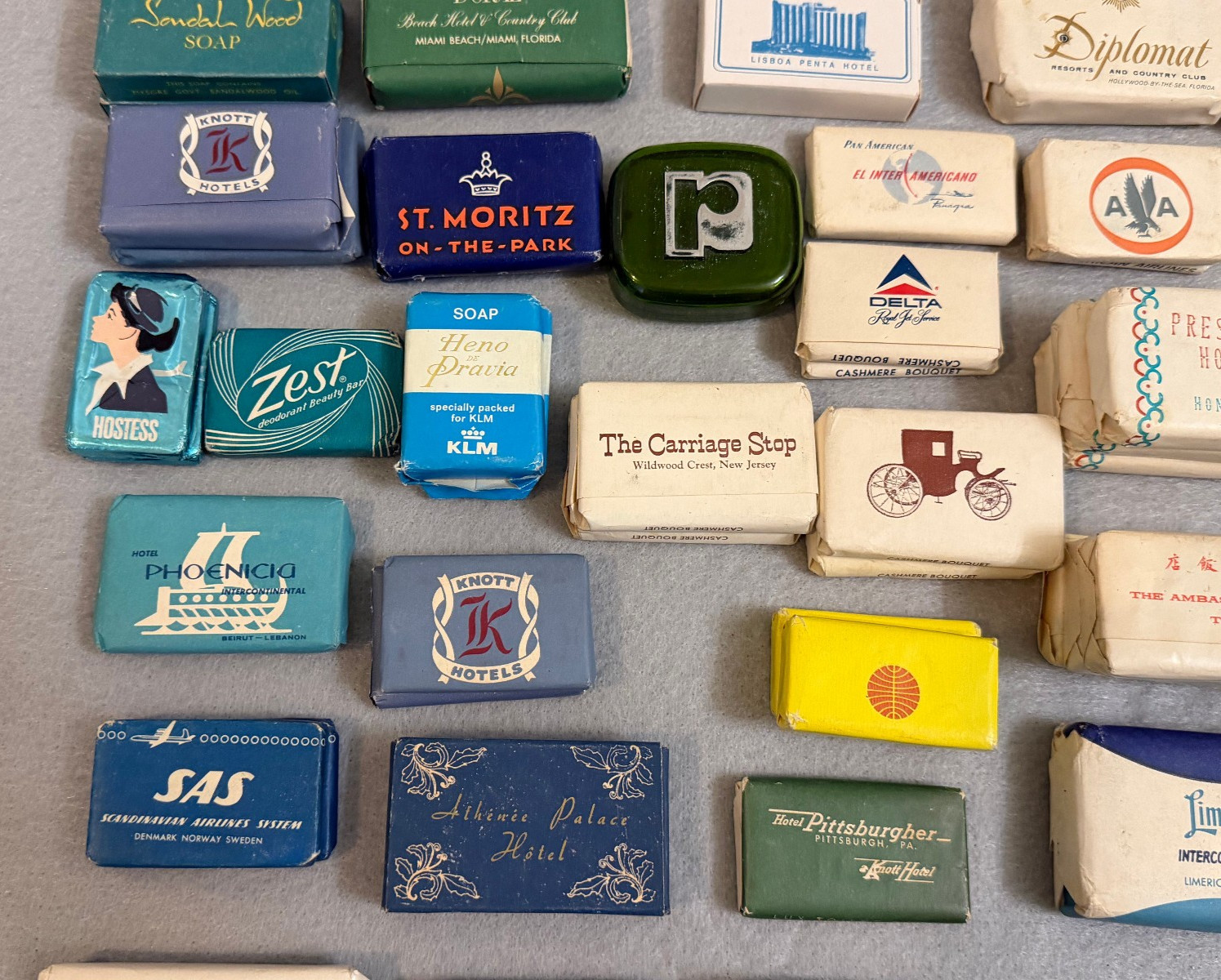 Large Vintage Lot 150+ Hotel Motel Airline Mini Bar Bath Soaps Around World Wide
