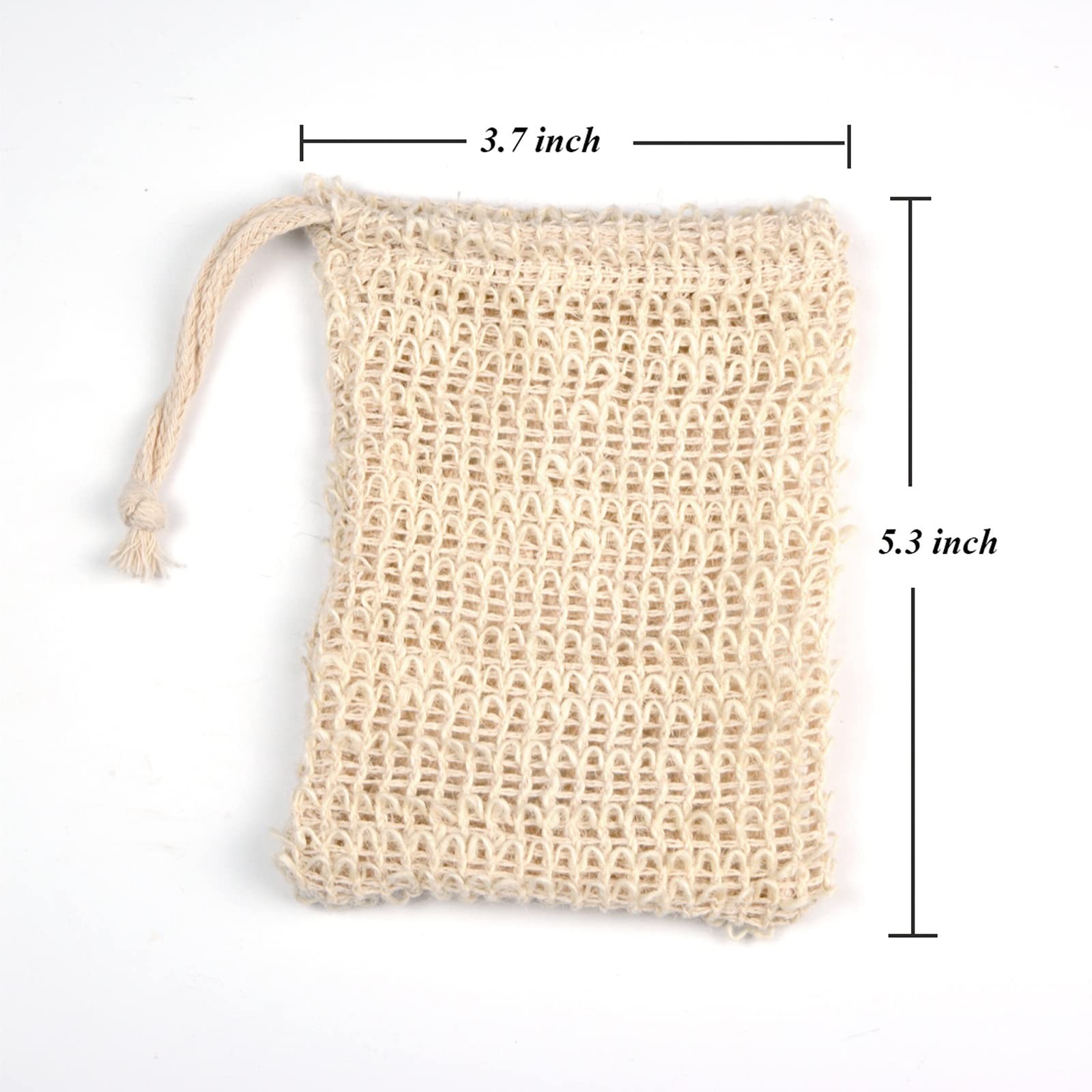 Sisal Soap Saver Bags – 5 Pack Exfoliating Mesh Pouches for Shower Use