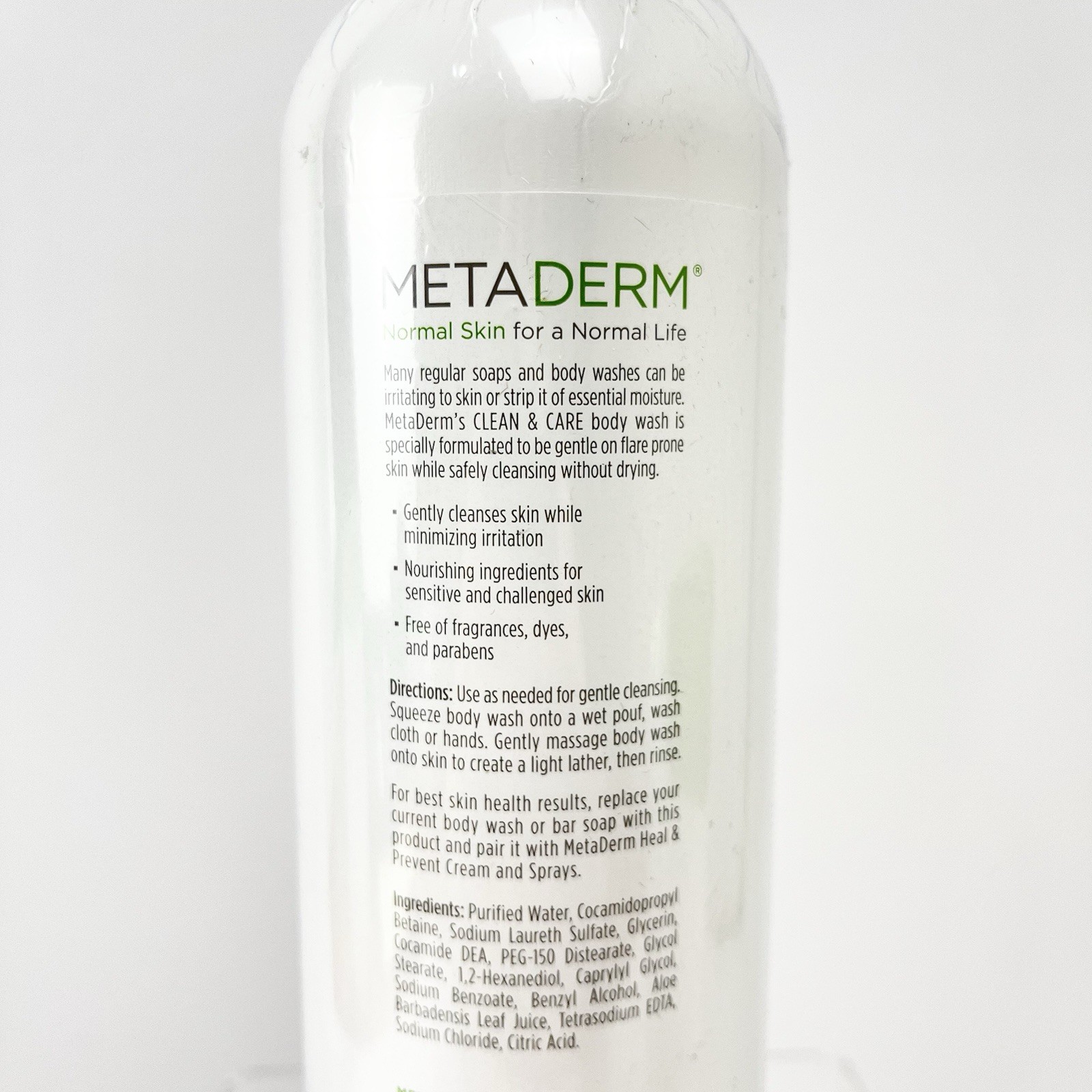 NIB Sealed 2 MetaDerm Clean & Care Body Washes – 16 Fl Oz – Eczema Dry Skin