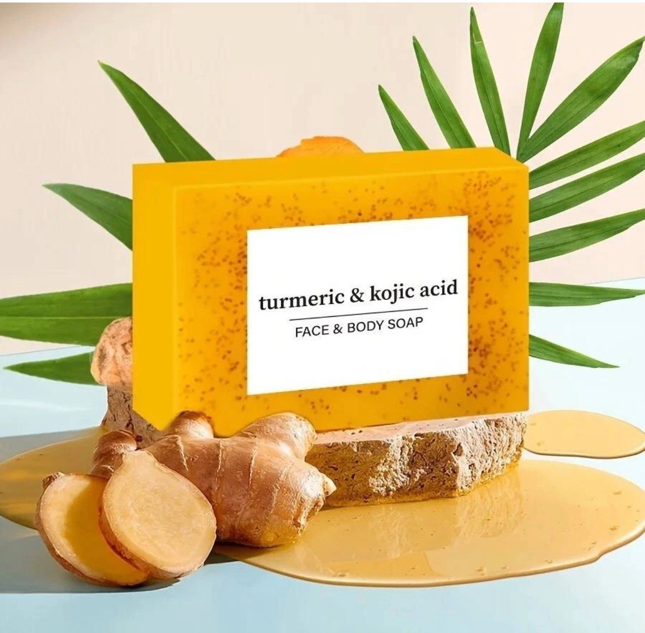 Turmeric Kojic Acid Brightening Soap Skin Whitening Dark Spots lightening Acne