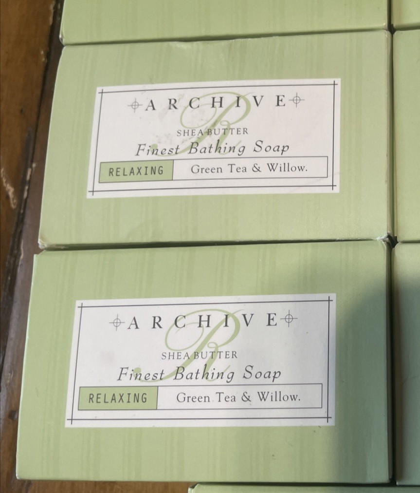 Archive Shea Butter Relaxing Green Tea & Willow Bath Soap – 2 oz Each (Lot of 7)