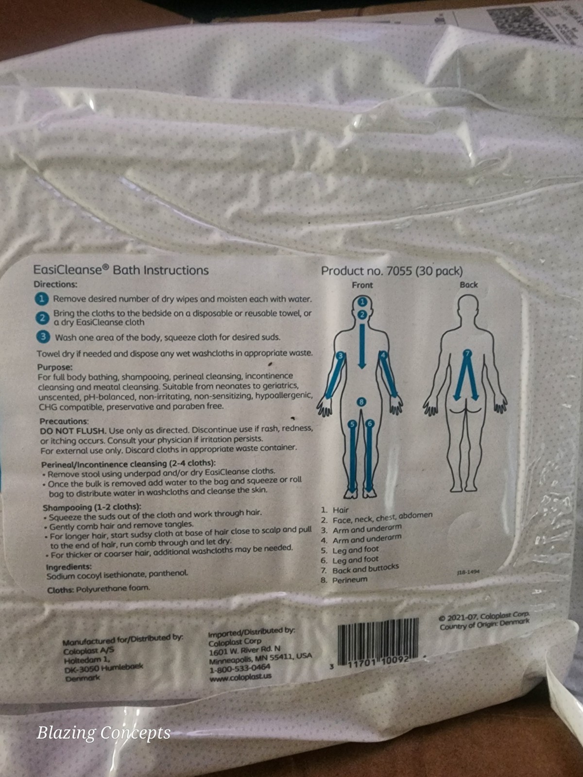Coloplast EasiCleanse Disposable 30 Ct. Washcloth Bath Wipe 7055