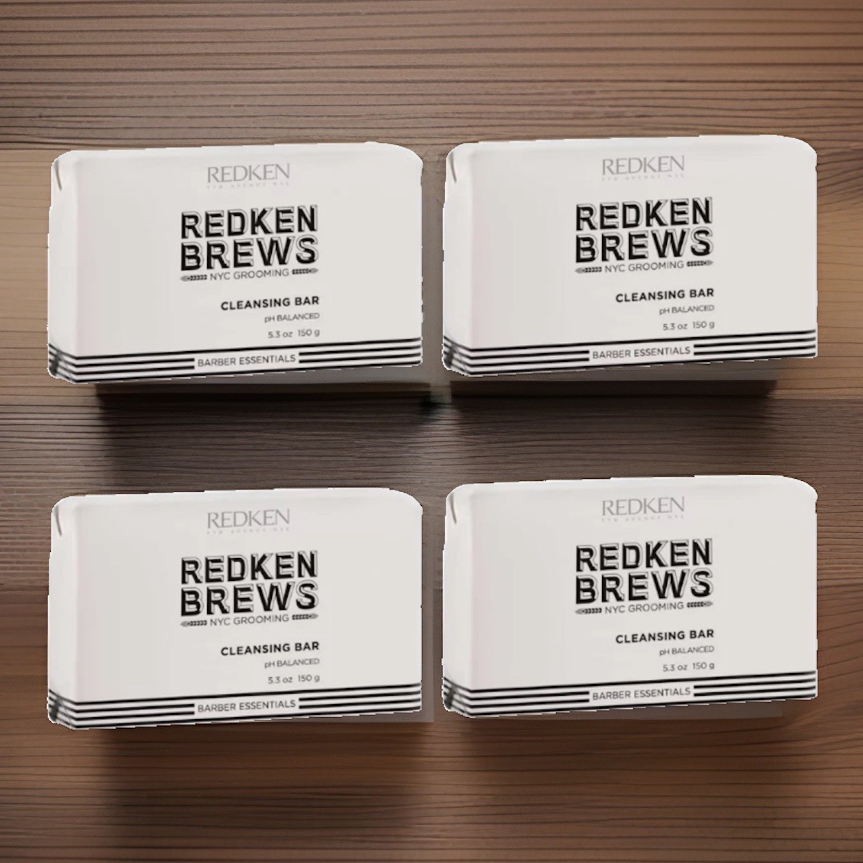 4 PACK Redken Brews Men Cleanse Bar Soap For Face & Body, 5.3 oz