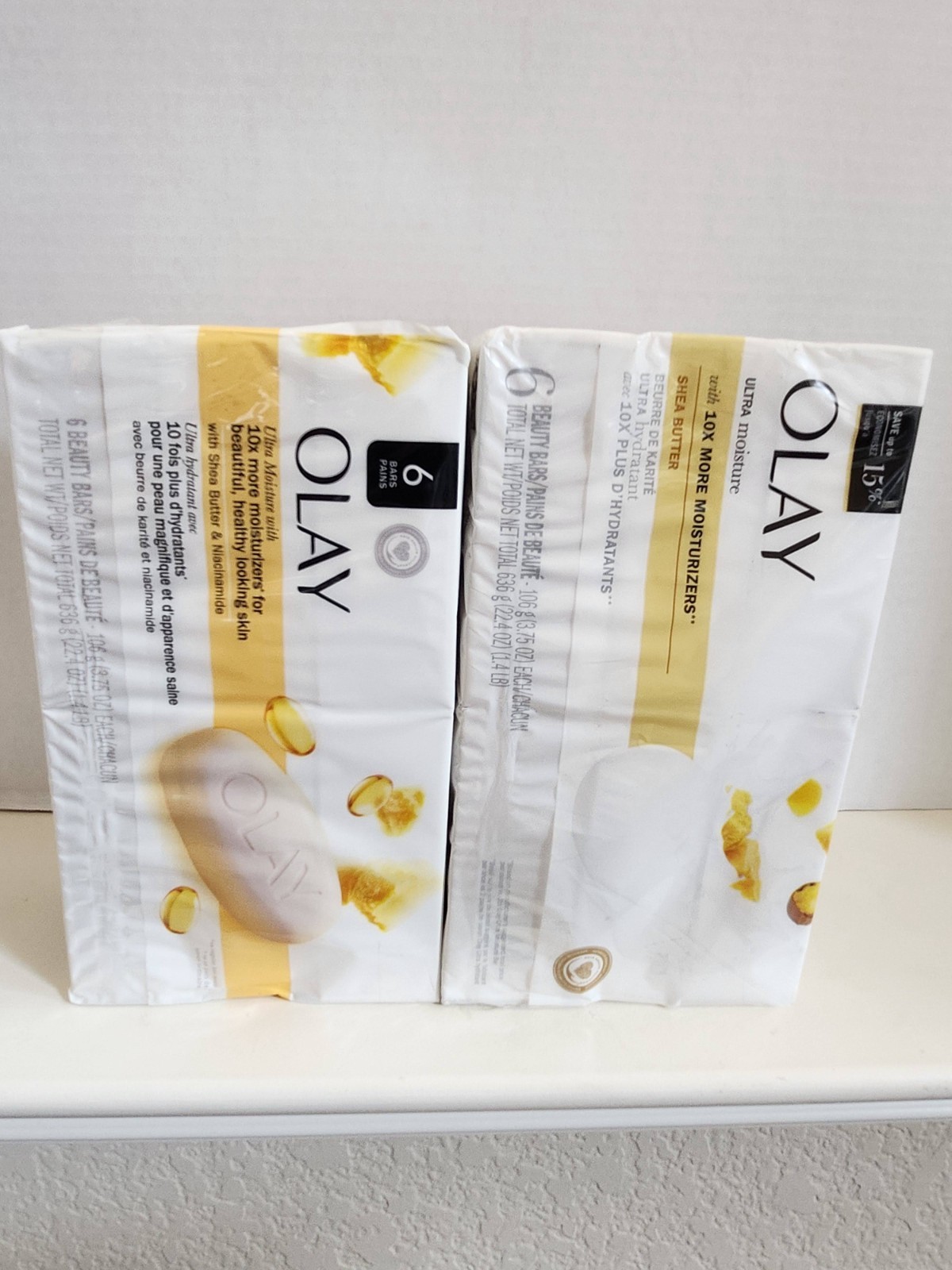 2 Pack Olay Ultra Moisture w/ Vitamin B3 Complex Shea Butter Bar Soap 3.75oz 6ct