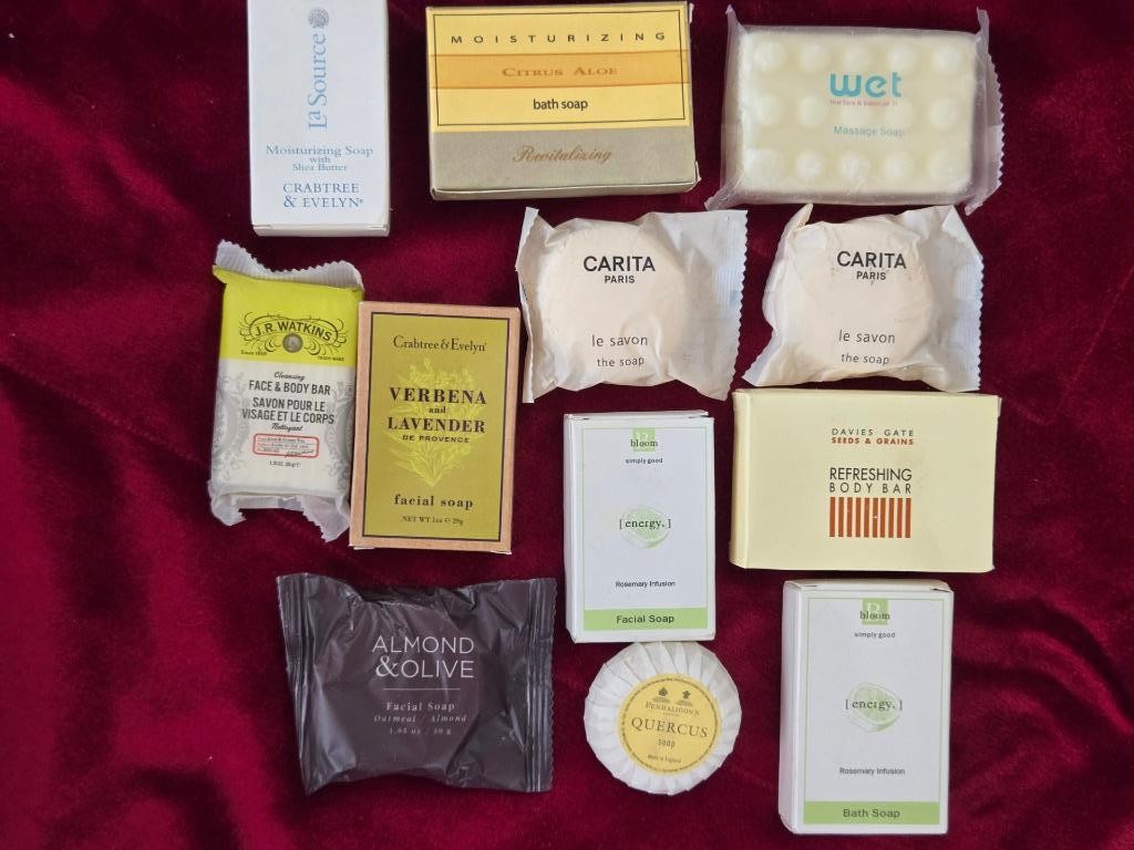 Lot 12 Mixed Travel Soaps Crabtree And Evelyn Source Quercus Wet Carita