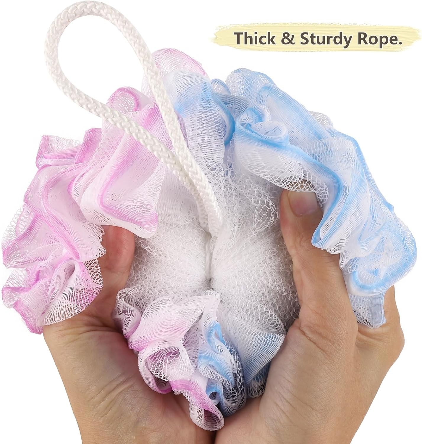 BTYMS 4 Pieces Shower Loofahs Bath Sponges 60g Scrunchies As Pictured