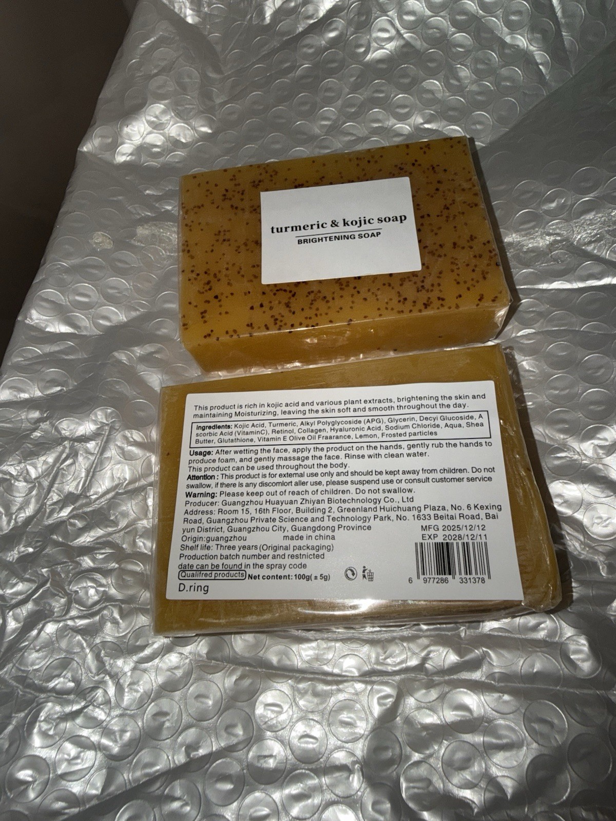 Lemon Turmeric Kojic Acid Soap Bar for Face & Body Brightening 100g