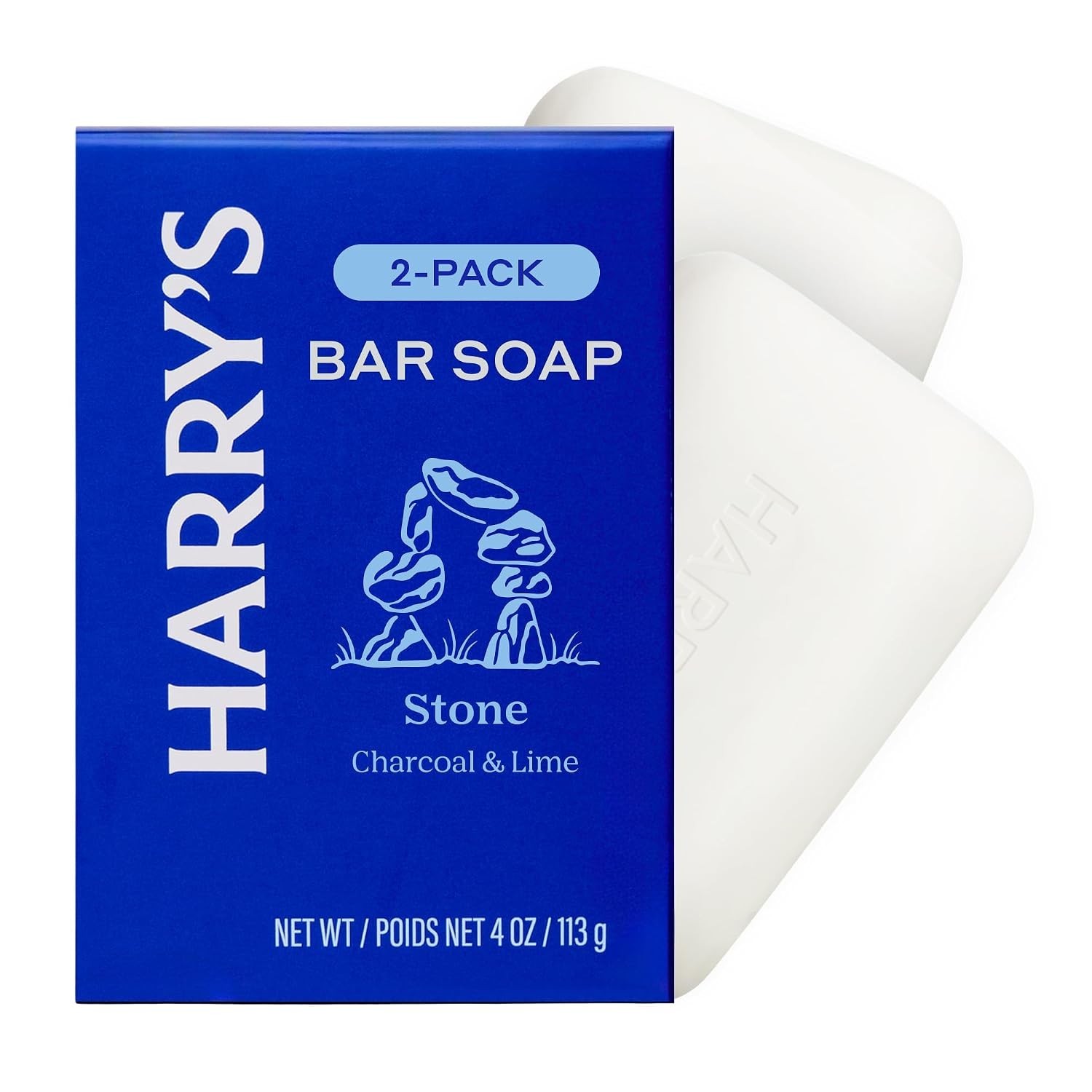 Gentle Men’s Body Soap – Stone Scent, 4 oz Bars, 2-Pack for All Skin Types