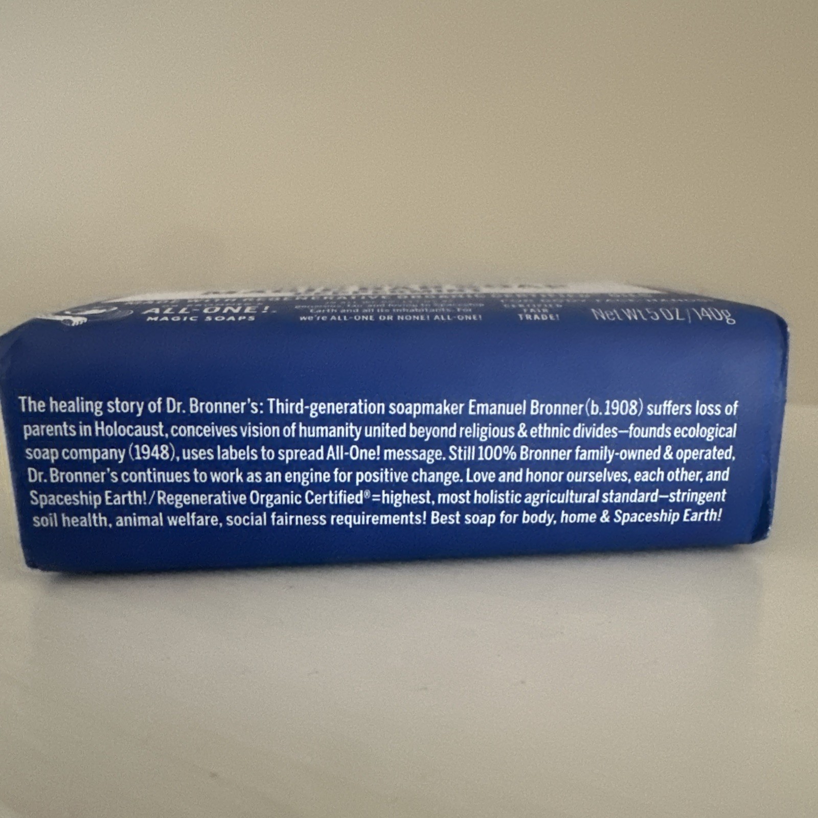 Dr. Bronners Pure-Castile Bar Soap Peppermint Hemp 5 oz Fair-Trade