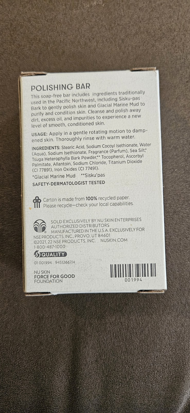 Nu Skin Nuskin Epoch Polishing Bar Soap 3.4oz 100g Remove dead skin dirt Oil NEW