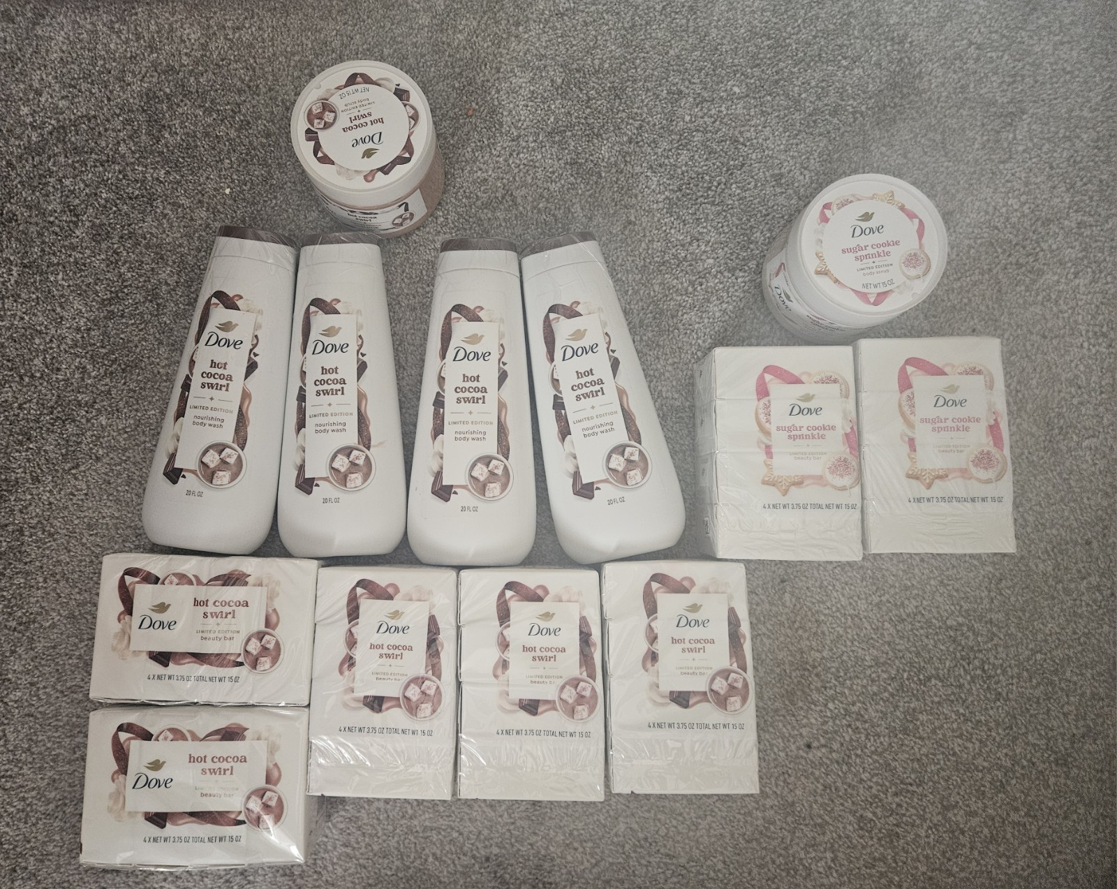 13 Lot DOVE SOAP COCOA SWIRL & SUGAR COOKIE