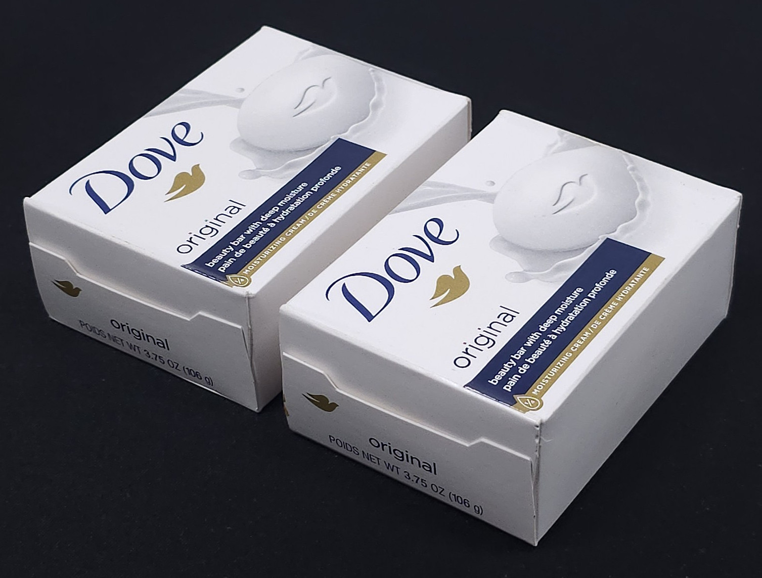 Lot of 2 Dove Beauty Bar Soap Original Made With 1/4 Moisturizing Cream 3.75 oz