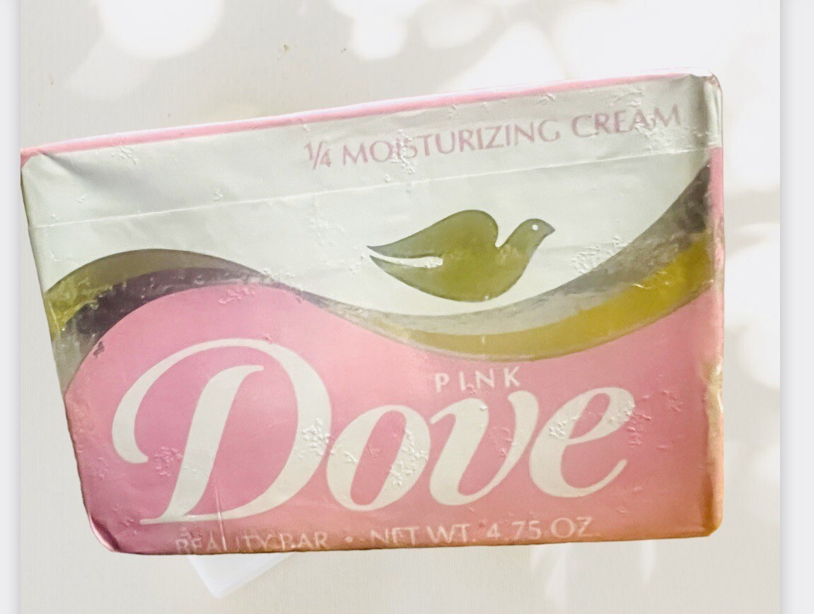 2 Vintage Dove Pink Beauty Bar Soap 200 gram 1/4 Moisturizing Cream Light Scent