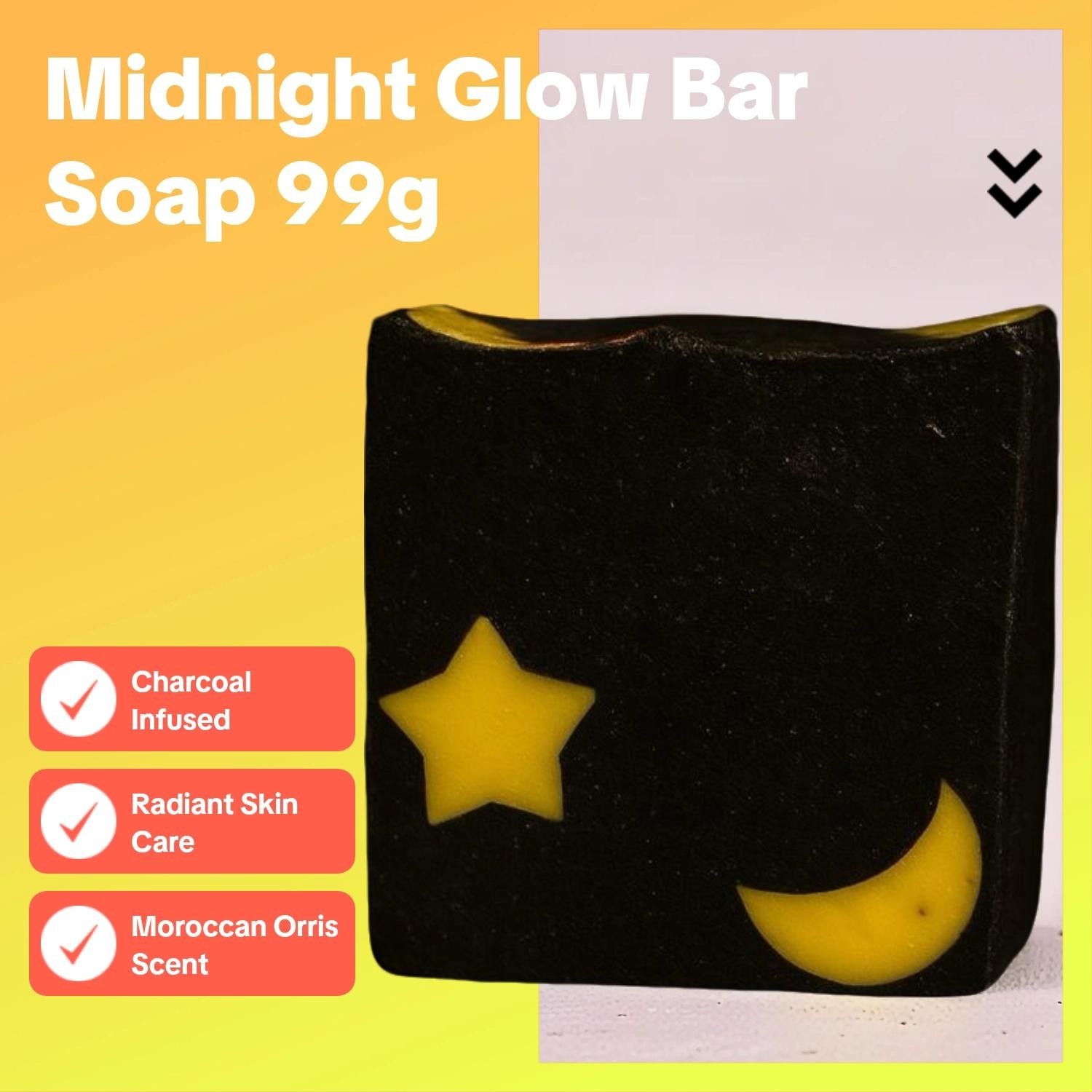 Midnight Glow Handcrafted Bar Soap with Moroccan Orris & Pink Suede 99G